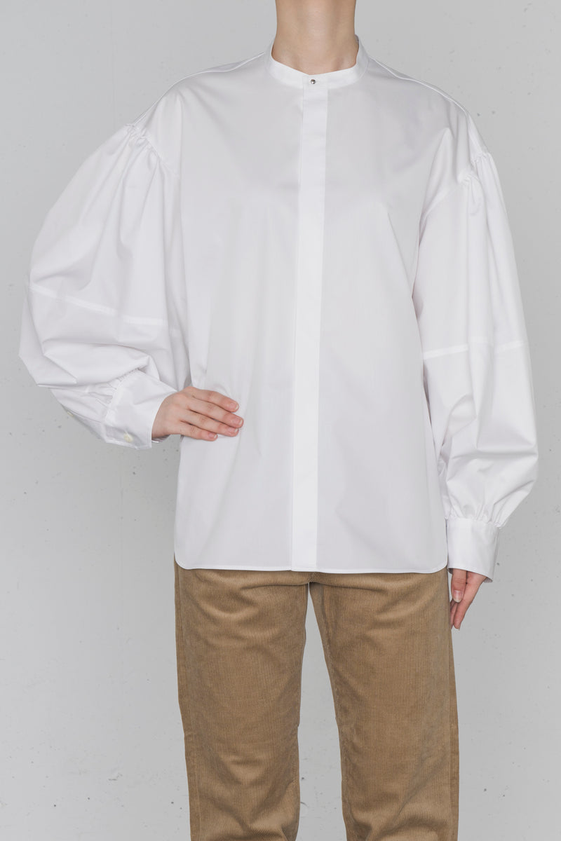 HYKE PERTEX BALLOON SLEEVE TOP Side slit Blouse shirt black 4-0814M♪