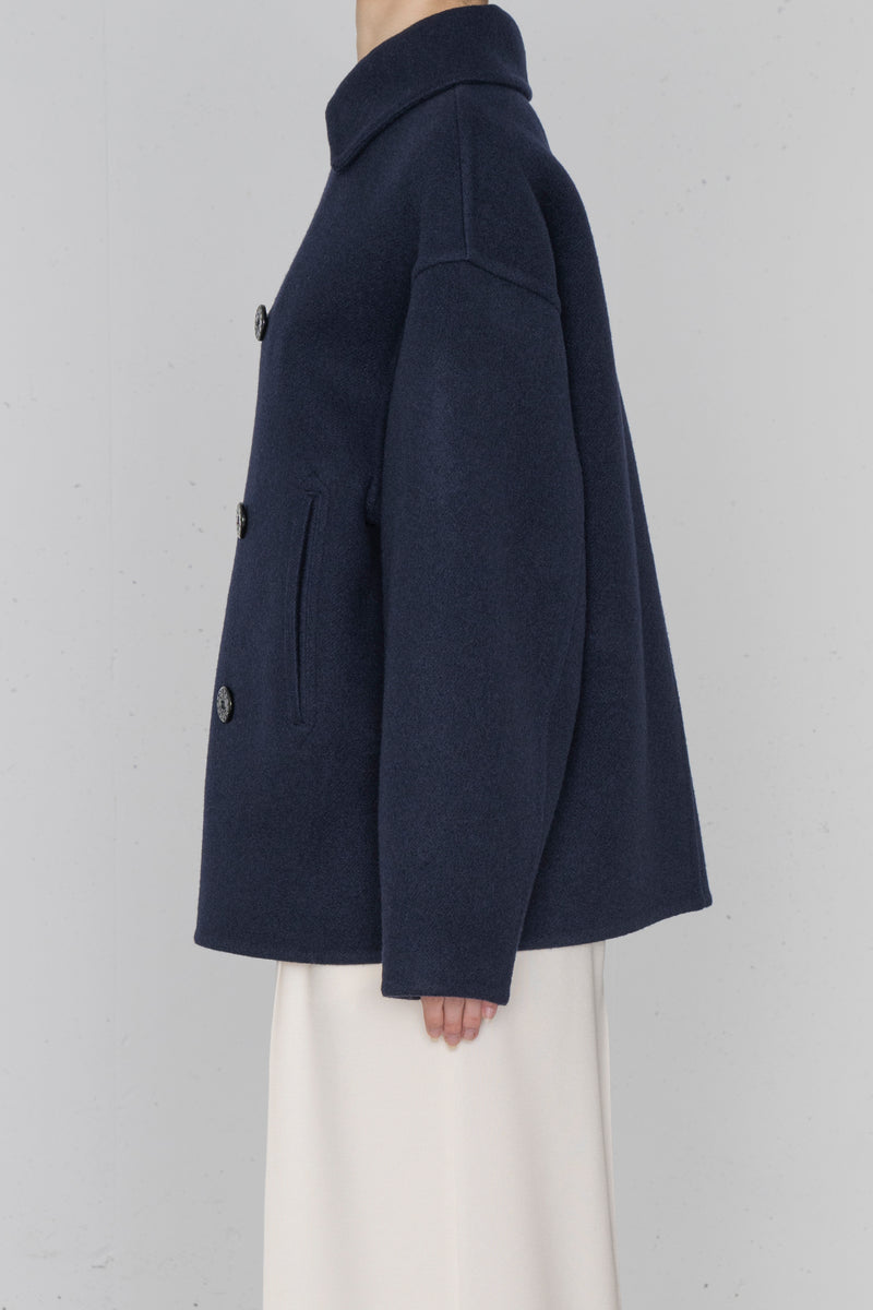 DOUBLE FACE PEA COAT – HYKE ONLINE STORE 