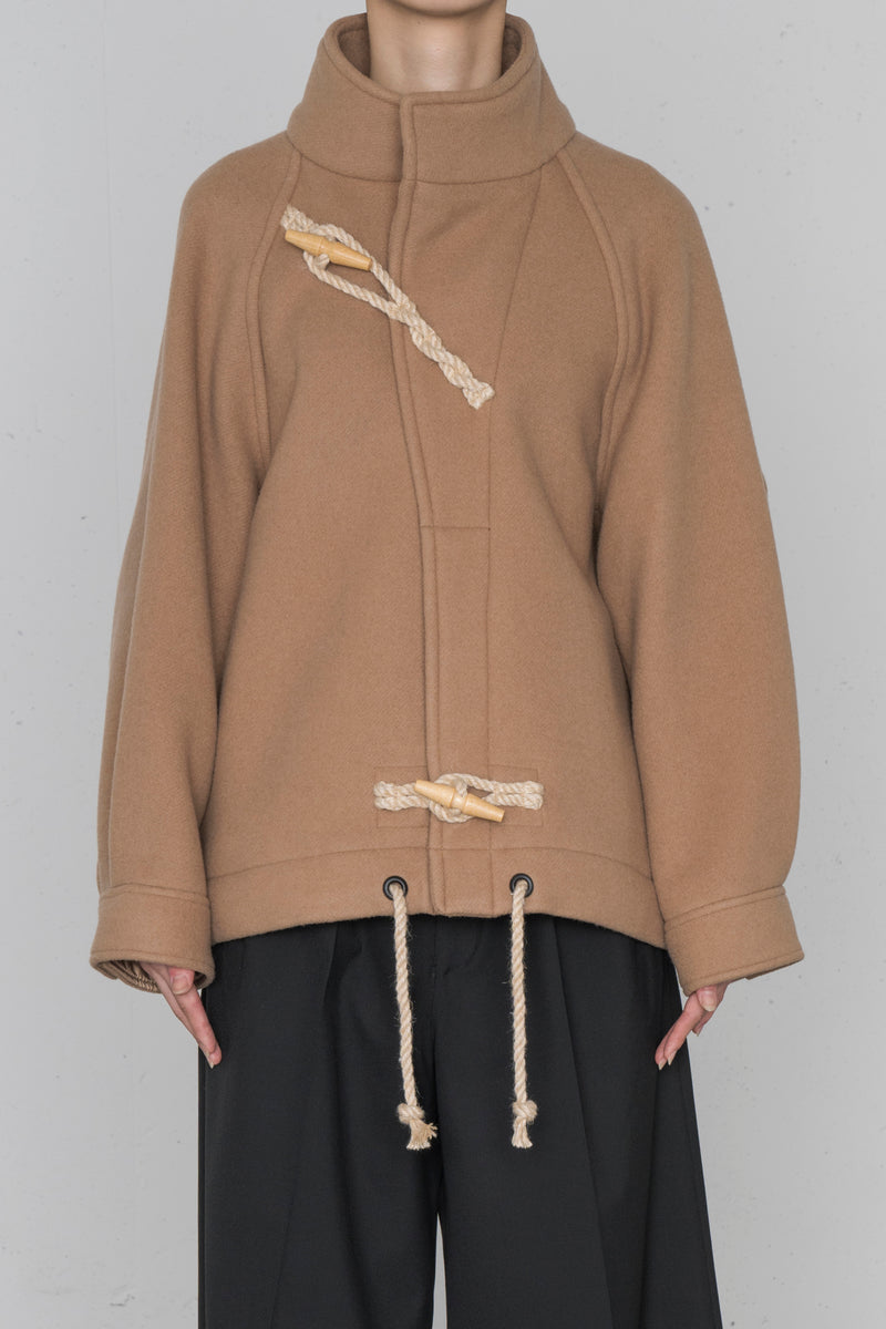 HYKE ハイクDOUBLE FACE DUFFEL JACKET ブラック DOUBLE FACE