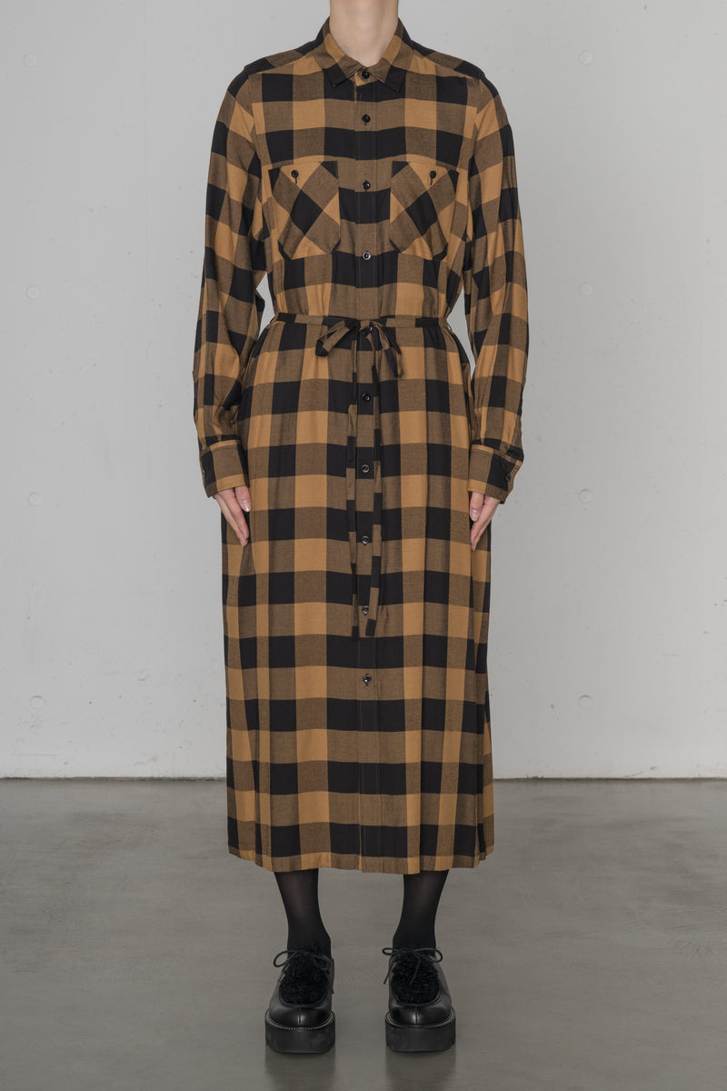 RAYON PLAID DRESS – HYKE ONLINE STORE