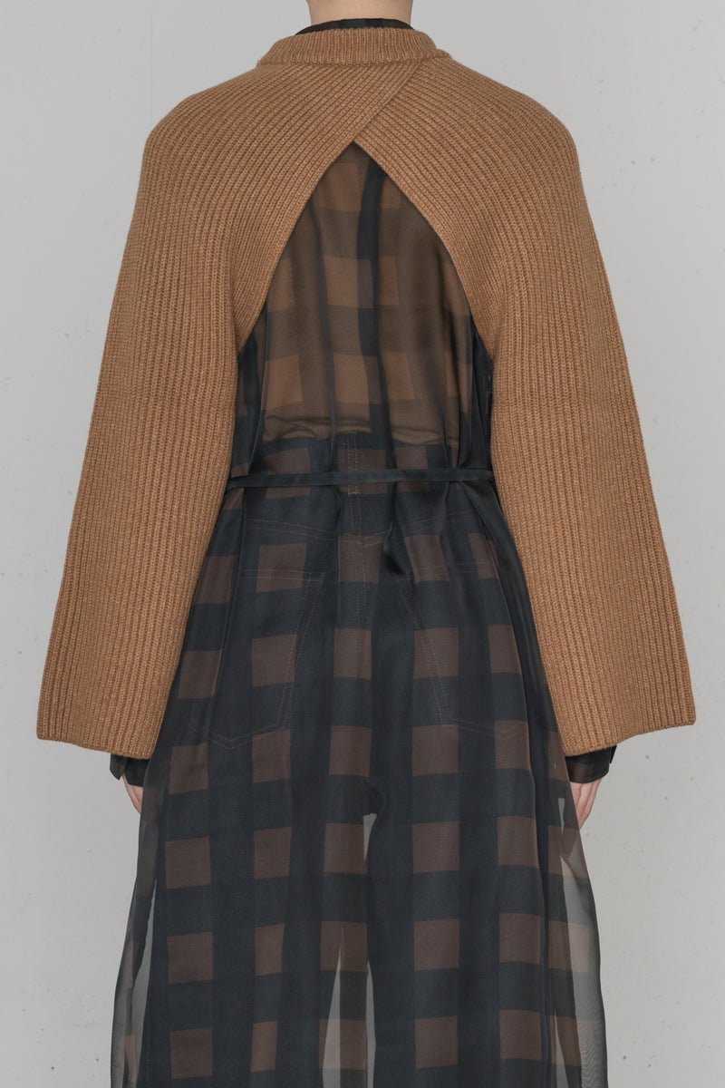 RIBBED KNIT WOOL SHRUG – HYKE ONLINE STORE