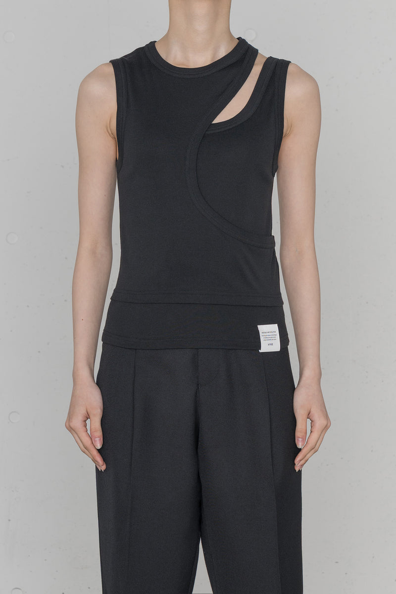 HYKE SLEEVELESS ボーダートップス　1サイズ HYKE - HYKE ハイク タンクトップ -(XS位) 紺x白(ボーダー