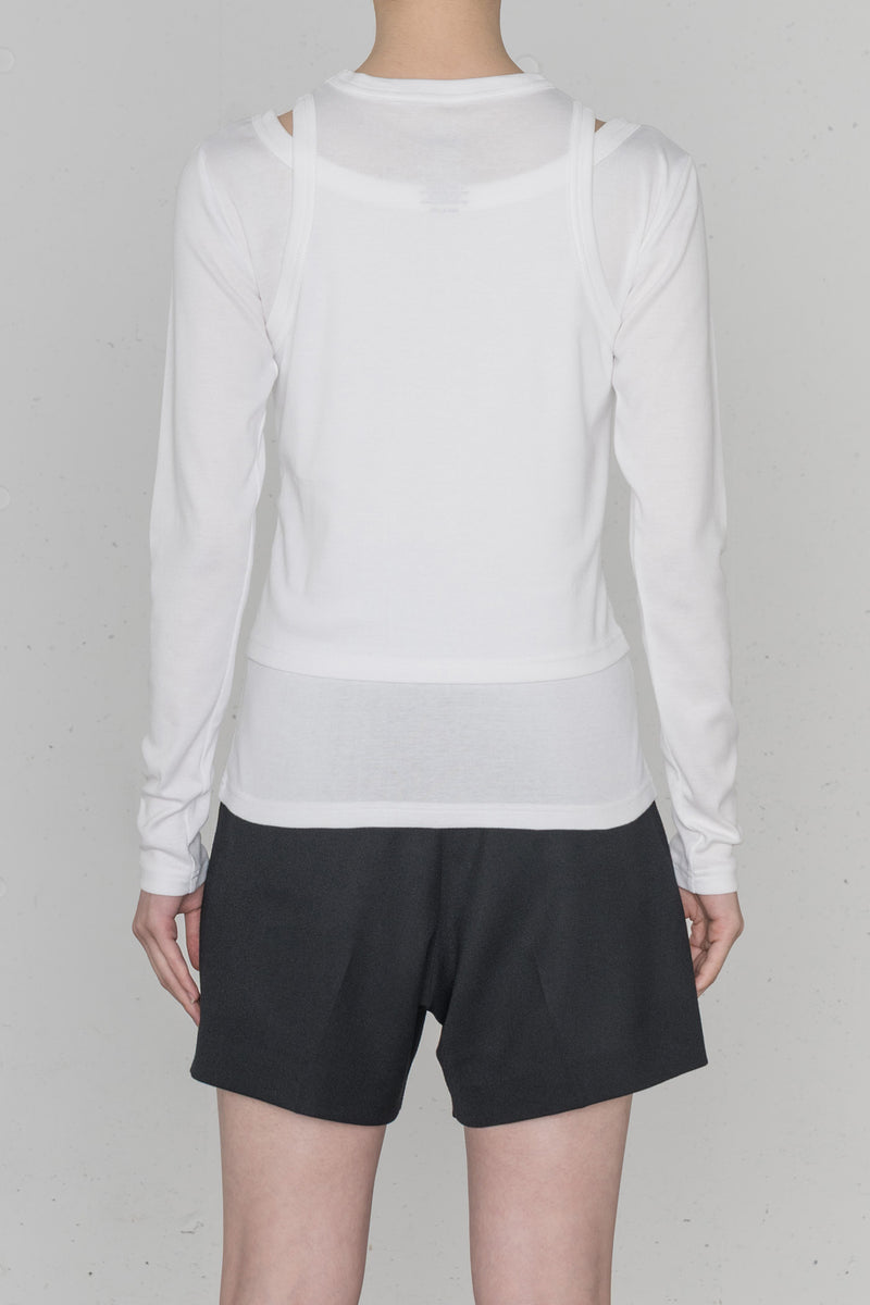 【HYKE】LONG-SLV TEE HYKE / LAYERED LONG-SLV TEE (BLACK, WHITE, BROWN ) | JUQUI