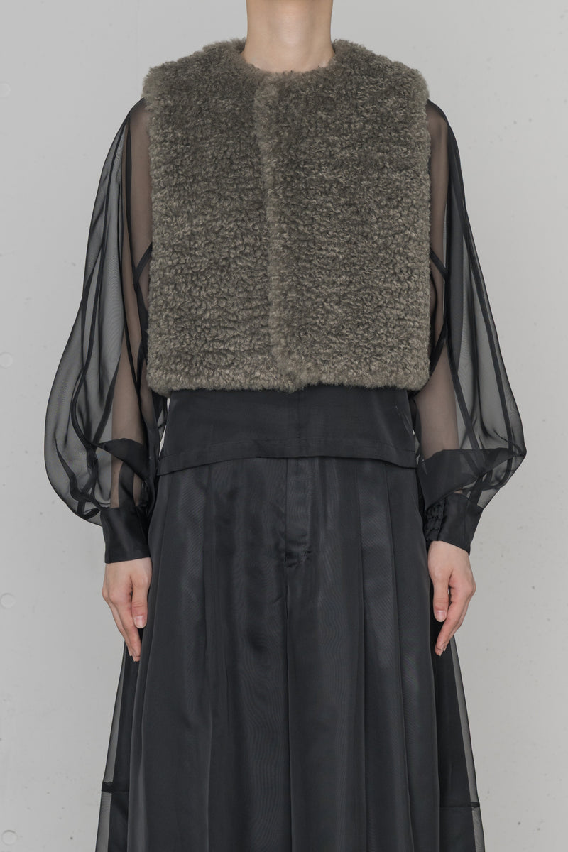 トップス FAUX SHEARLING CROPPED VEST FAUX SHEARLING CROPPED VEST – COVERCHORD