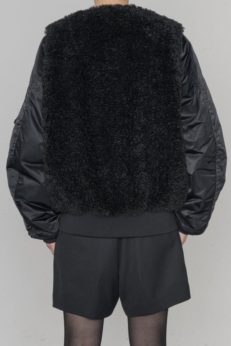 FAUX SHEARLING TYPE MA-1 JACKET – HYKE ONLINE STORE