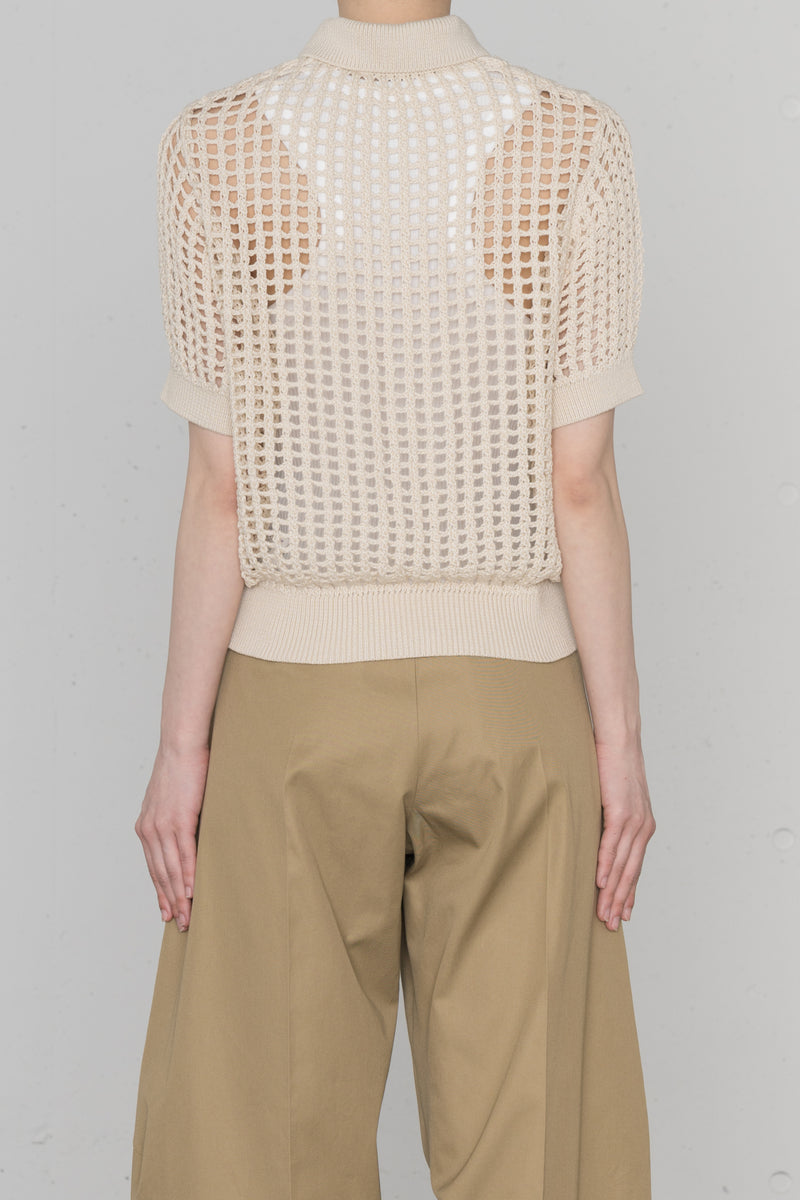 CROCHETED POLO SWEATER – HYKE ONLINE STORE