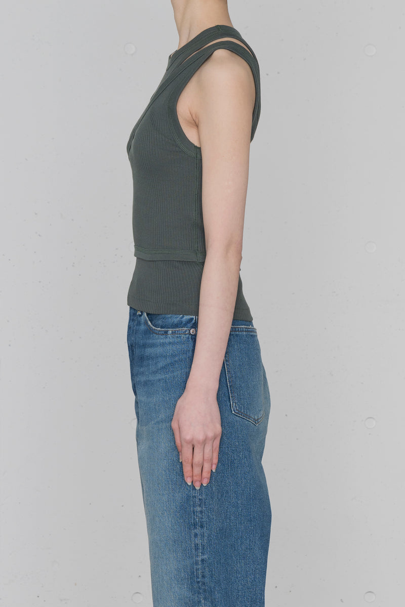 トップス HYKE DOUBLE SHOULDER TANK TOP DOUBLE SHOULDER TANK TOP – HYKE ONLINE STORE