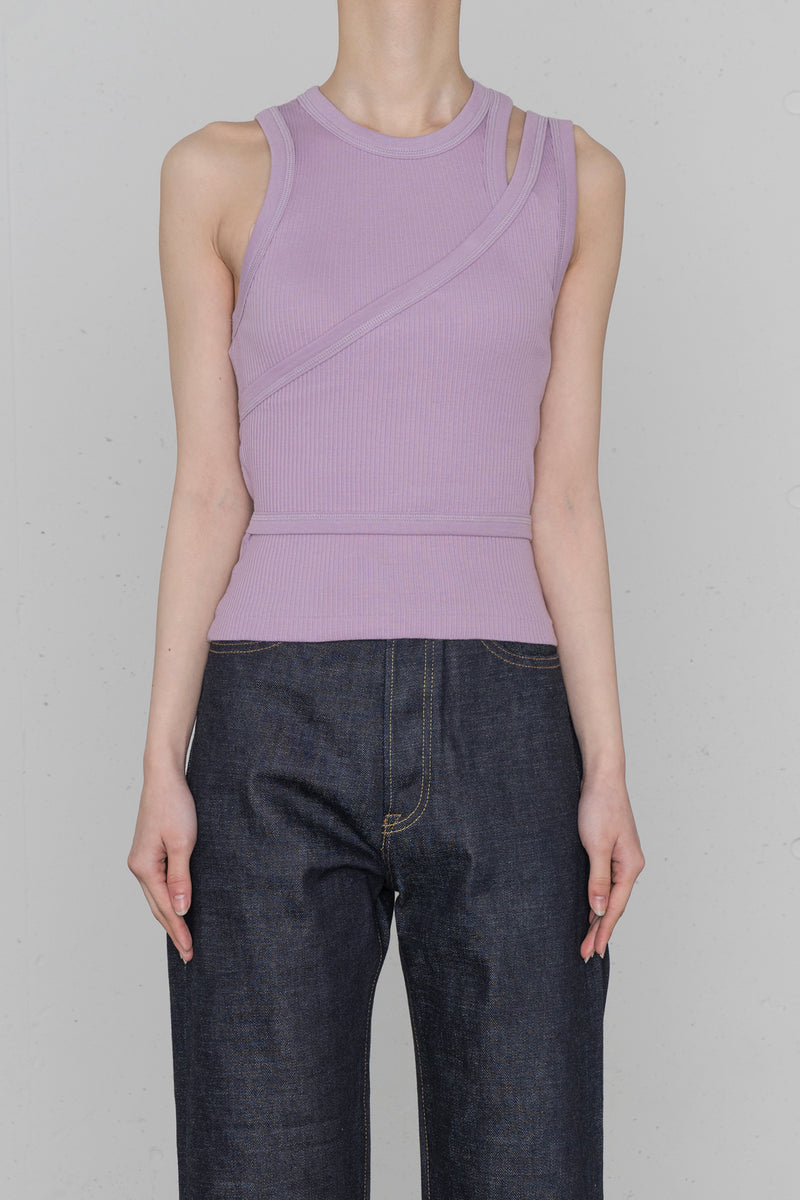 HYKE / DOUBLE SHOULDER TANK TOP - ISLE