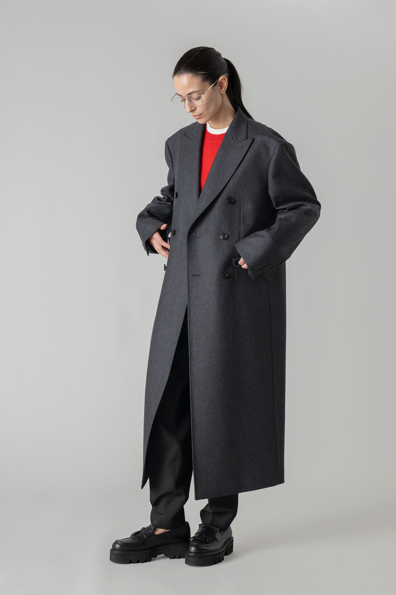 ジャケット・アウター MELTON DOUBLE BREASTED COAT BLACK MELTON DOUBLE-BREASTED COAT – HYKE ONLINE STORE