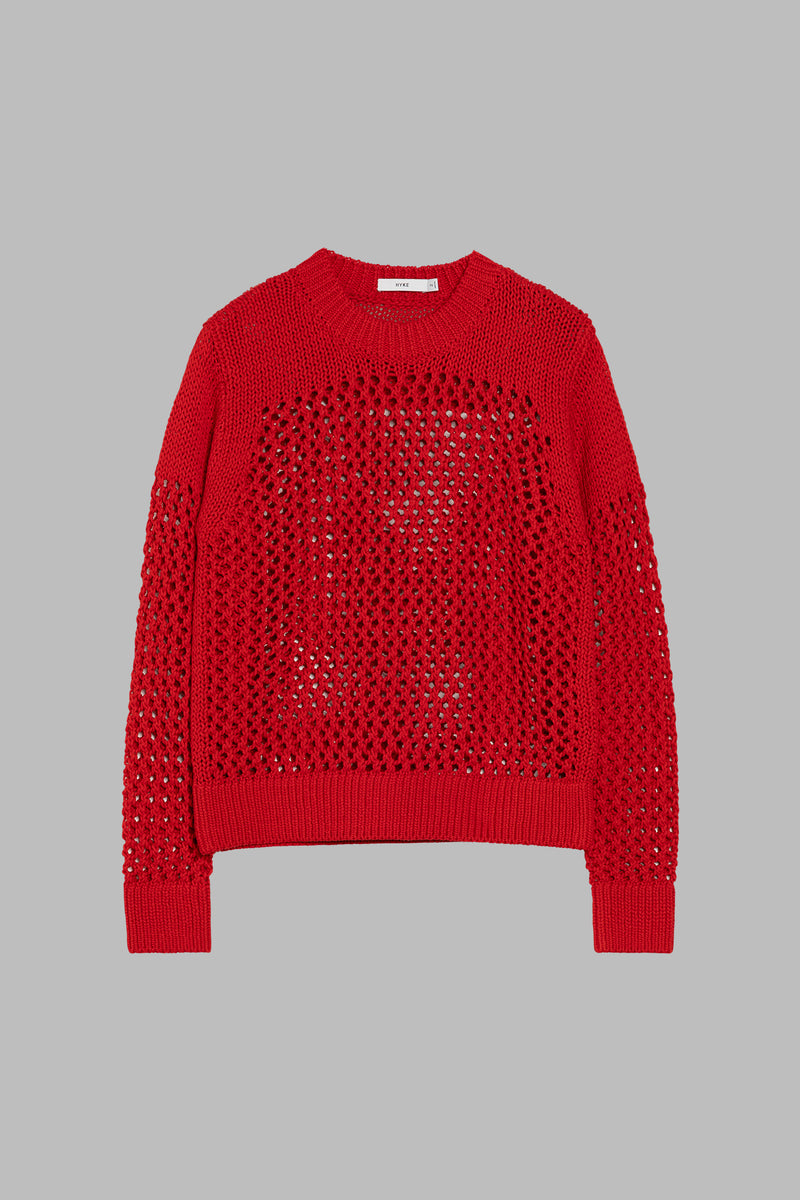 HYKE ニット HYKE] ハイク CROCHET SLEEVELESS KNIT(RED)
