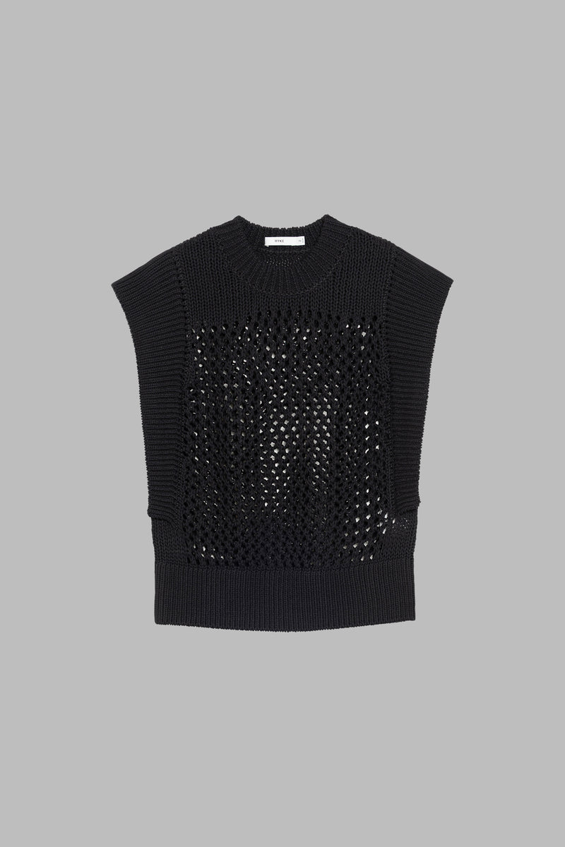 CROCHET SLEEVELESS KNIT – HYKE ONLINE STORE