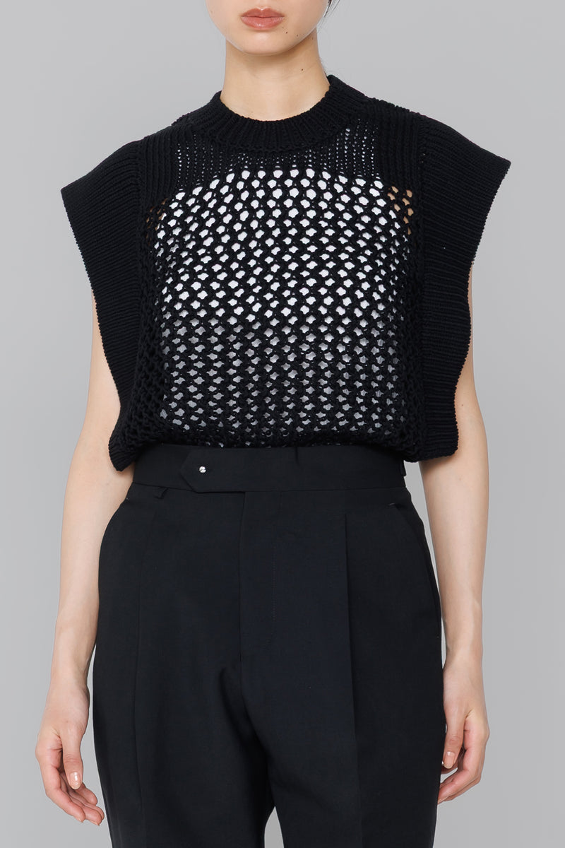 CROCHET SLEEVELESS KNIT – HYKE ONLINE STORE