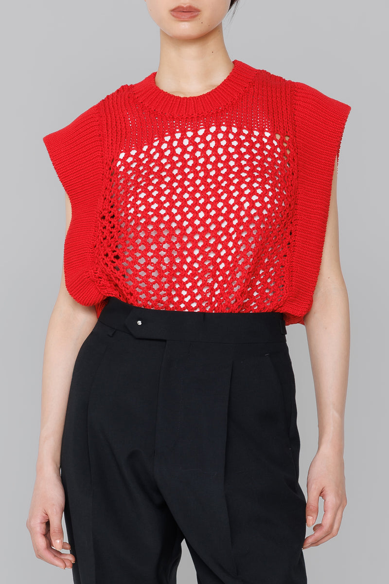 CROCHET SLEEVELESS KNIT – HYKE ONLINE STORE