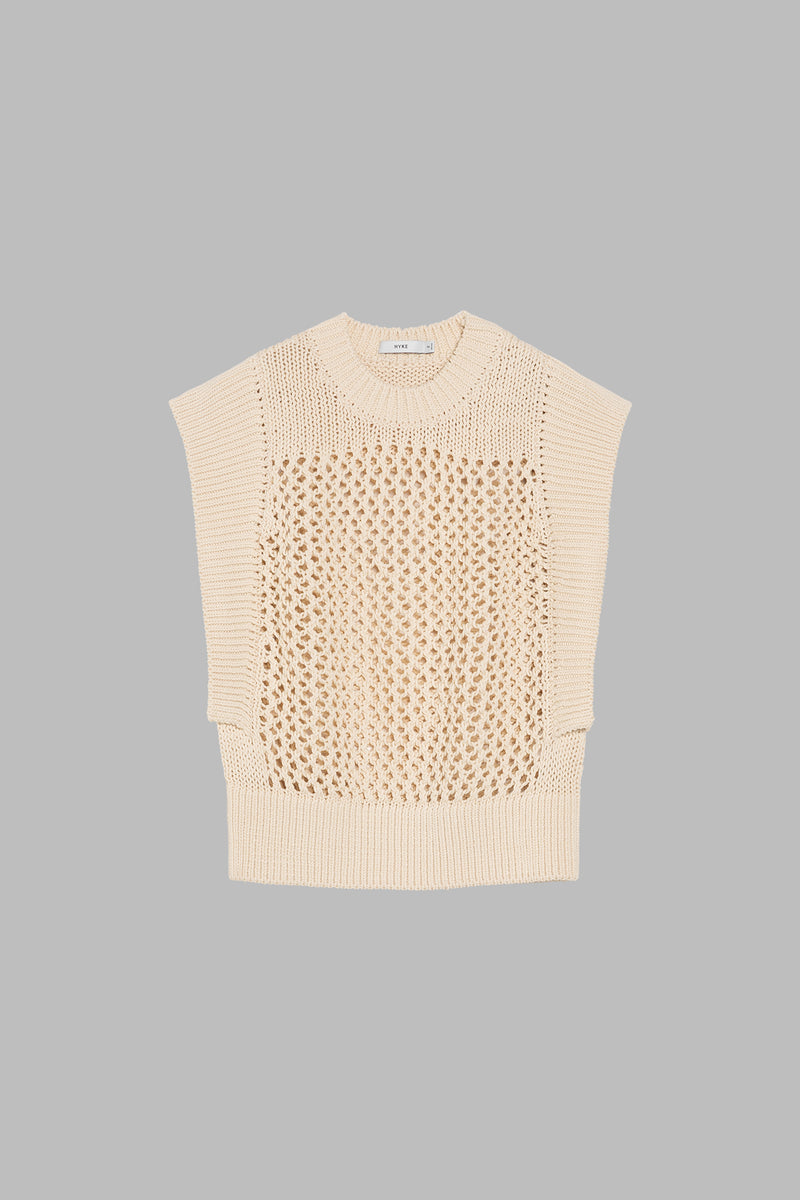 CROCHET SLEEVELESS KNIT – HYKE ONLINE STORE