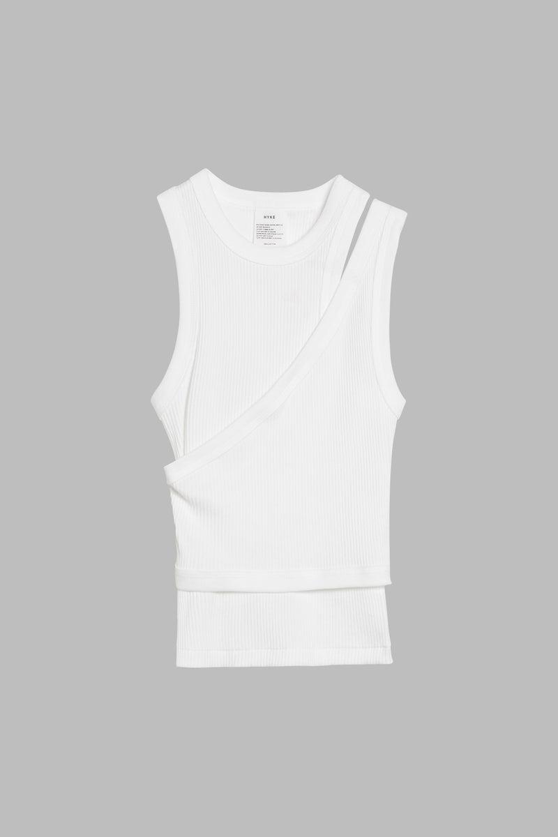 HYKE ハイクDOUBLE SHOULDER TANK TOP ライトパープル DOUBLE SHOULDER TANK TOP-ダブルショルダータンクトップ-HYKE（ハイク