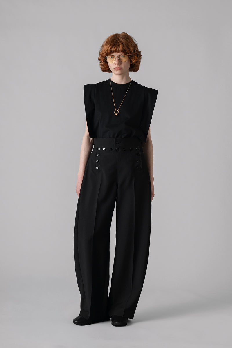 SAILOR BARREL-LEG PANTS – HYKE ONLINE STORE