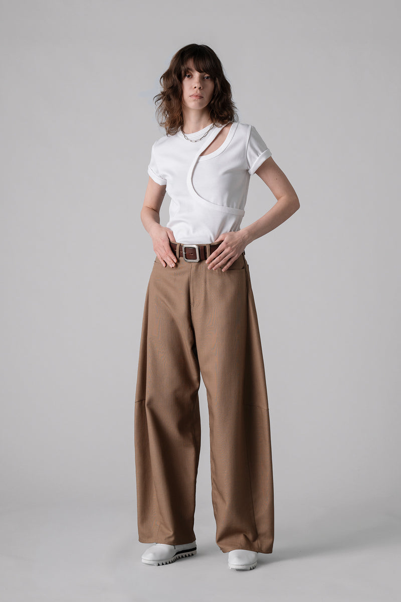 パンツ HYKE OXFORD BARREL-LEG JEANS OXFORD BARREL-LEG JEANS – HYKE ONLINE STORE