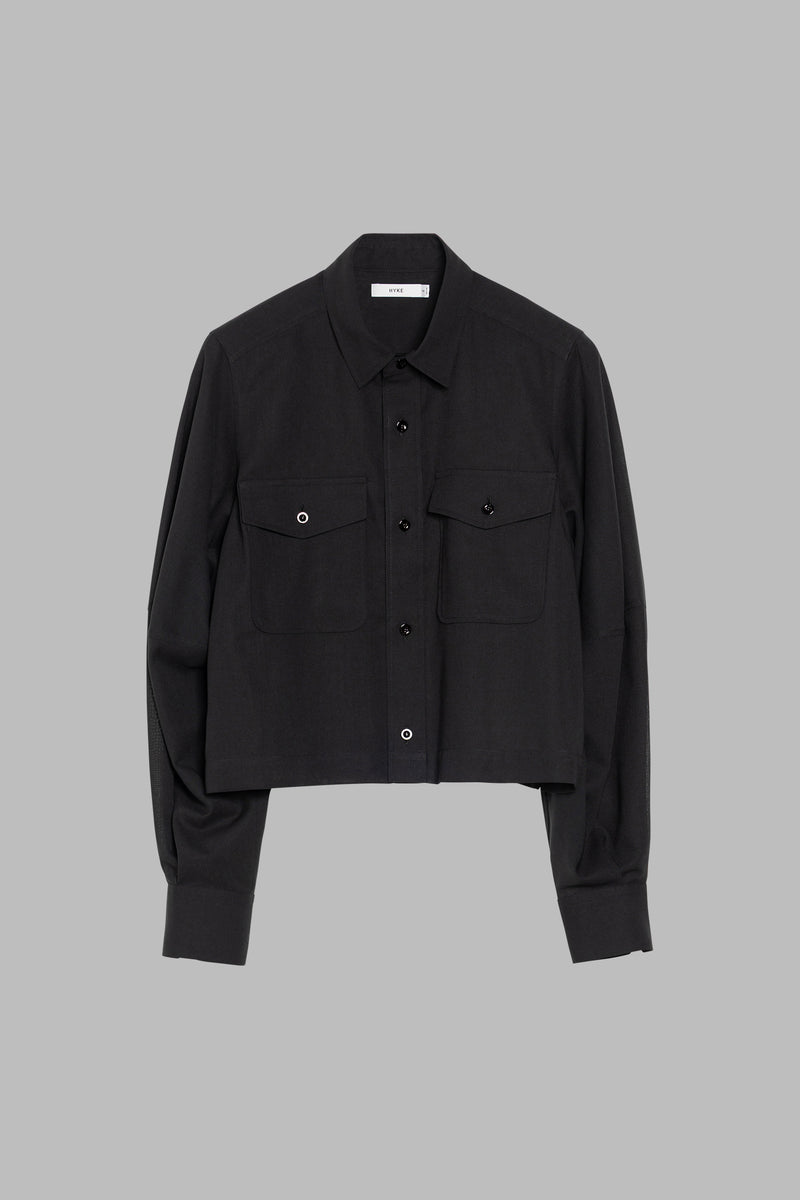 T/W VOILE BALLOON SLEEVE CROPPED SHIRT – HYKE ONLINE STORE