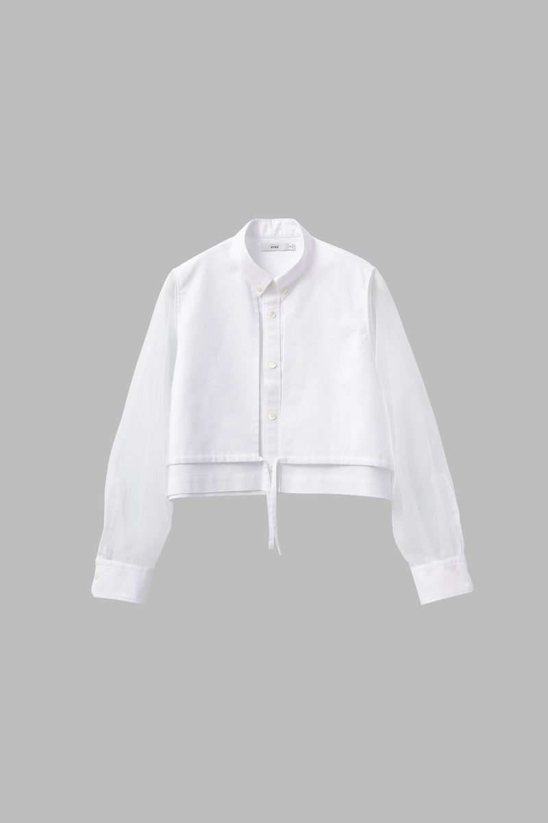 OXFORD SHEER SLEEVE SHIRT – HYKE ONLINE STORE