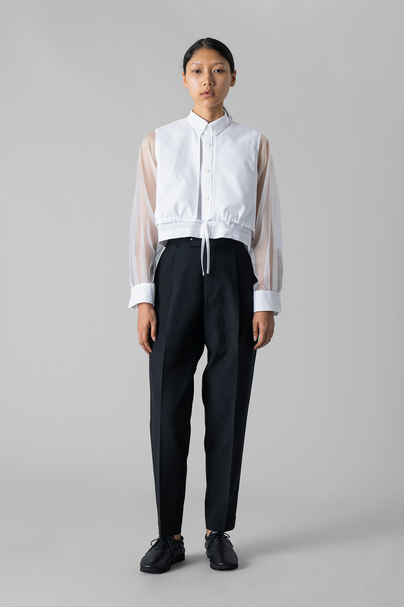 OXFORD SHEER SLEEVE SHIRT – HYKE ONLINE STORE