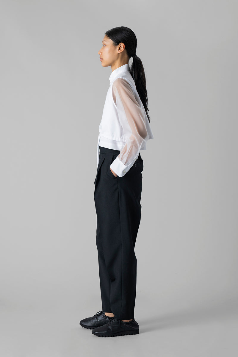 OXFORD SHEER SLEEVE SHIRT – HYKE ONLINE STORE
