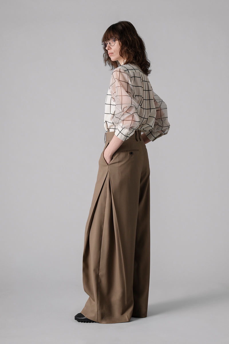 ハイク HYKE SHEER SLEEVE WINDOWPANE BLOUSE SHEER SLEEVE WINDOWPANE BLOUSE – HYKE ONLINE STORE