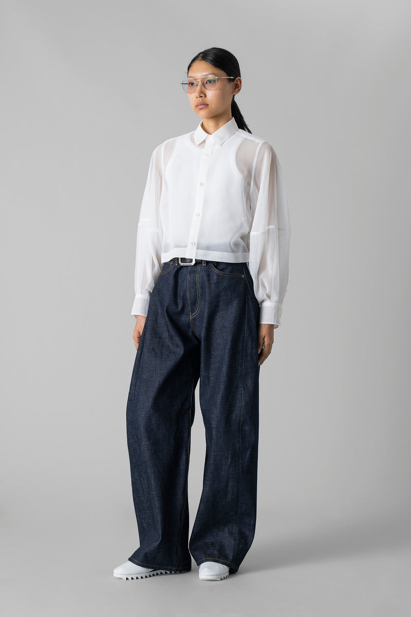 COTTON VOILE BALLOON SLEEVE SHIRT – HYKE ONLINE STORE