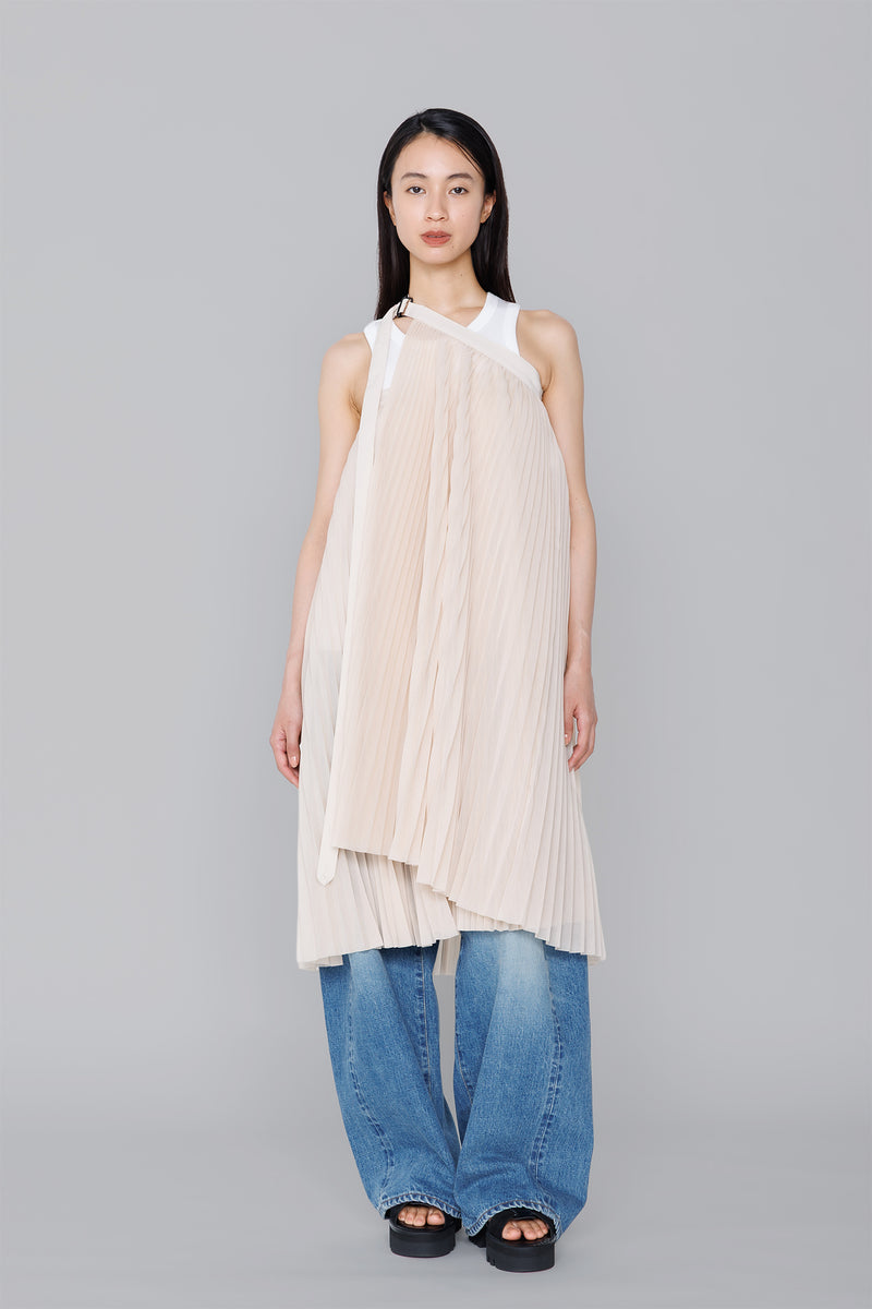 SHEER PLEATED WRAP DRESS – HYKE ONLINE STORE