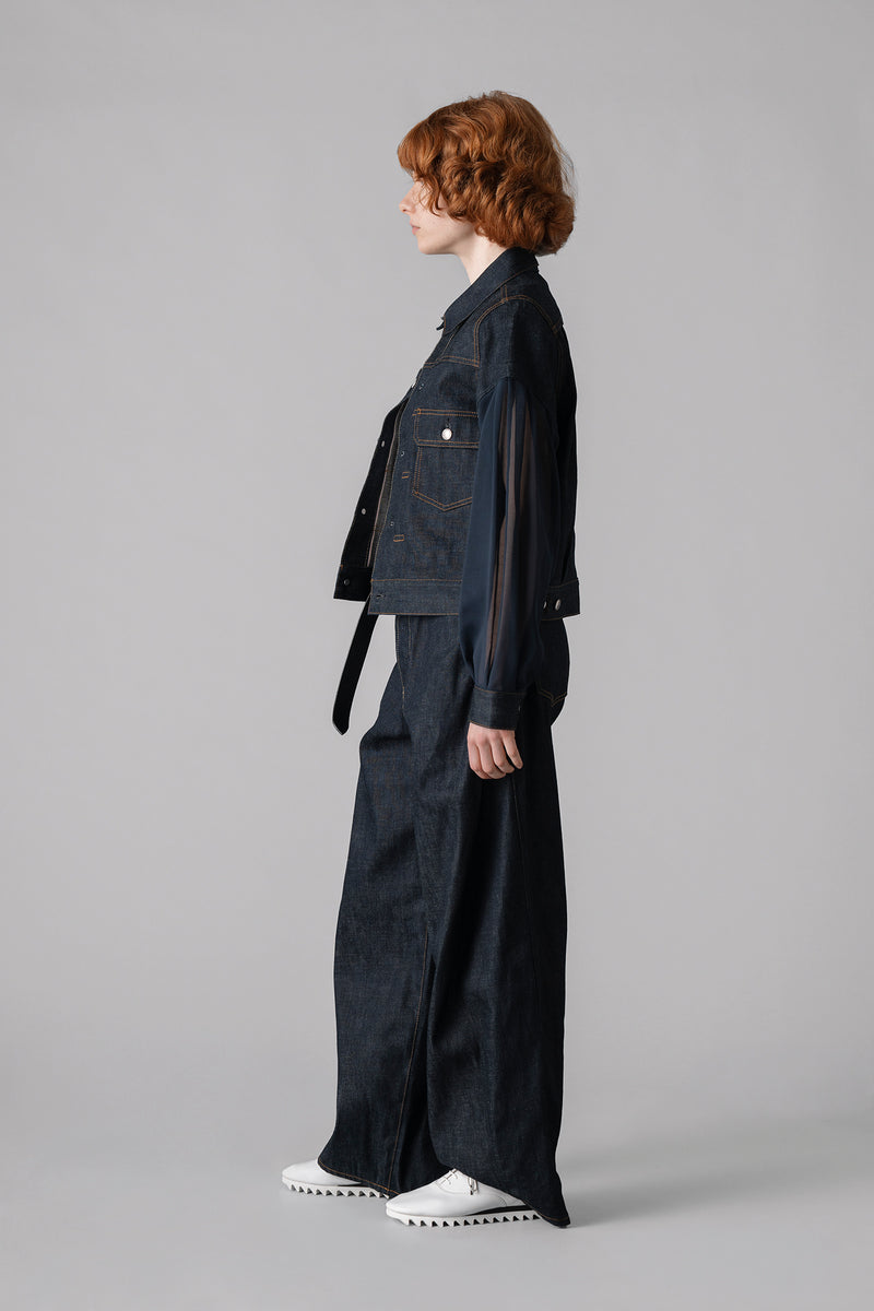 BALLOON SLEEVE DENIM JACKET TYPE 2 / REGULAR FIT (SHEER SLEEVE