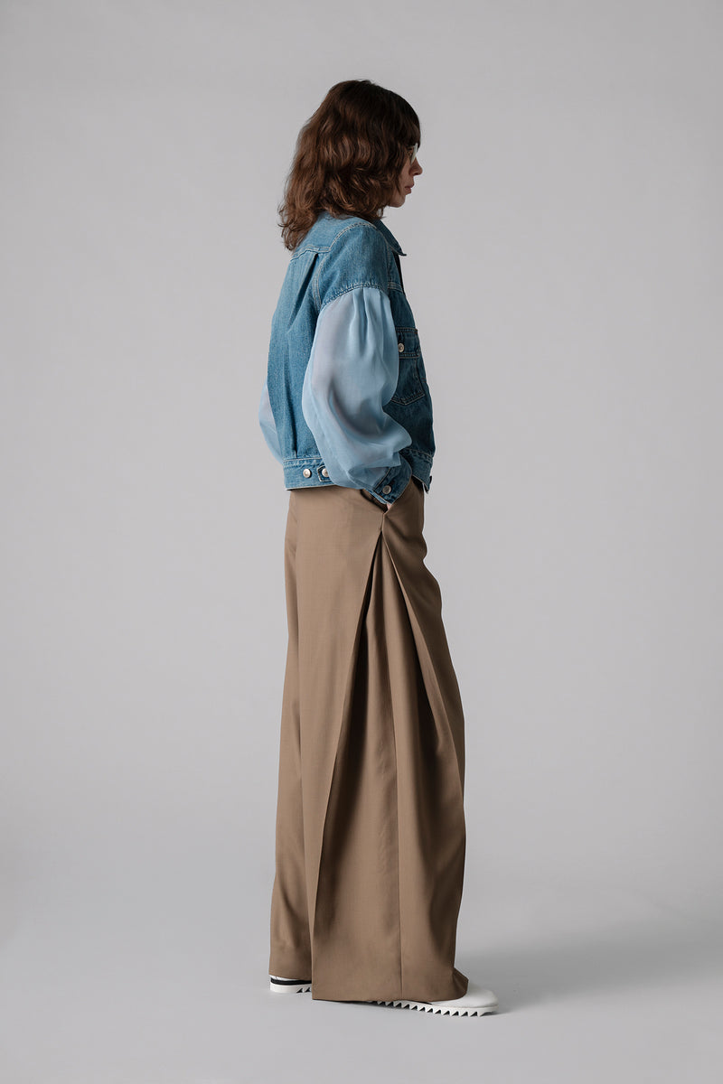BALLOON SLEEVE DENIM JACKET TYPE 2 / REGULAR FIT (SHEER SLEEVE