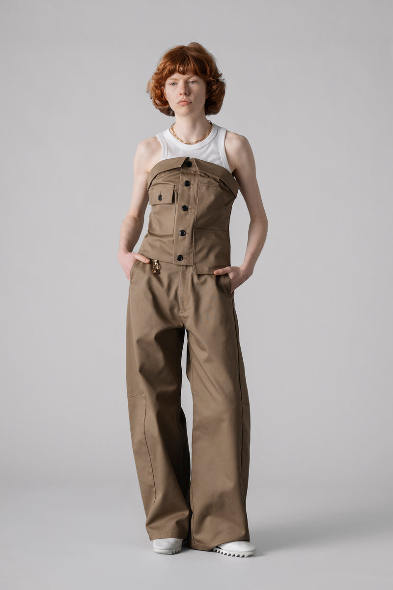 T/C WORK STRAPLESS TOP – HYKE ONLINE STORE