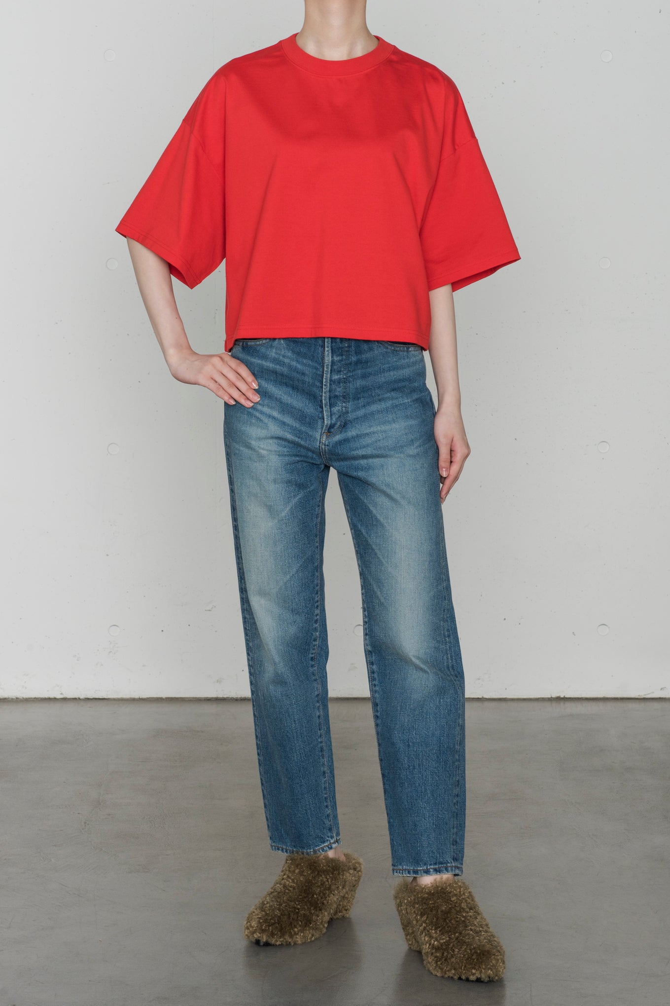 CROPPED SHORT-SLV TEE