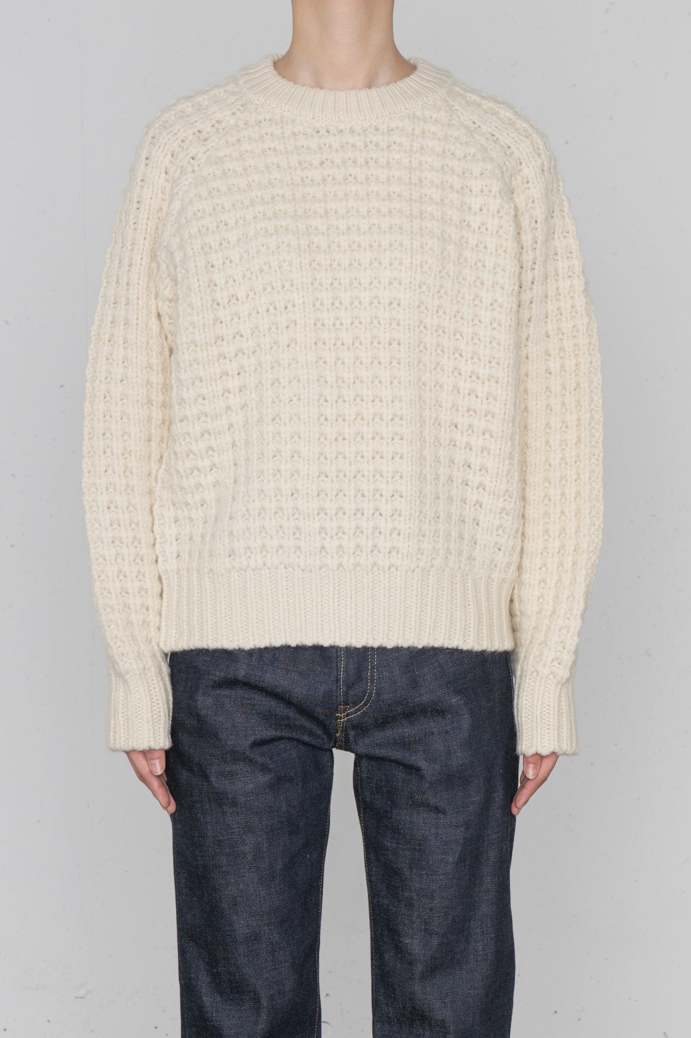 WAFFLE-KNIT SWEATER