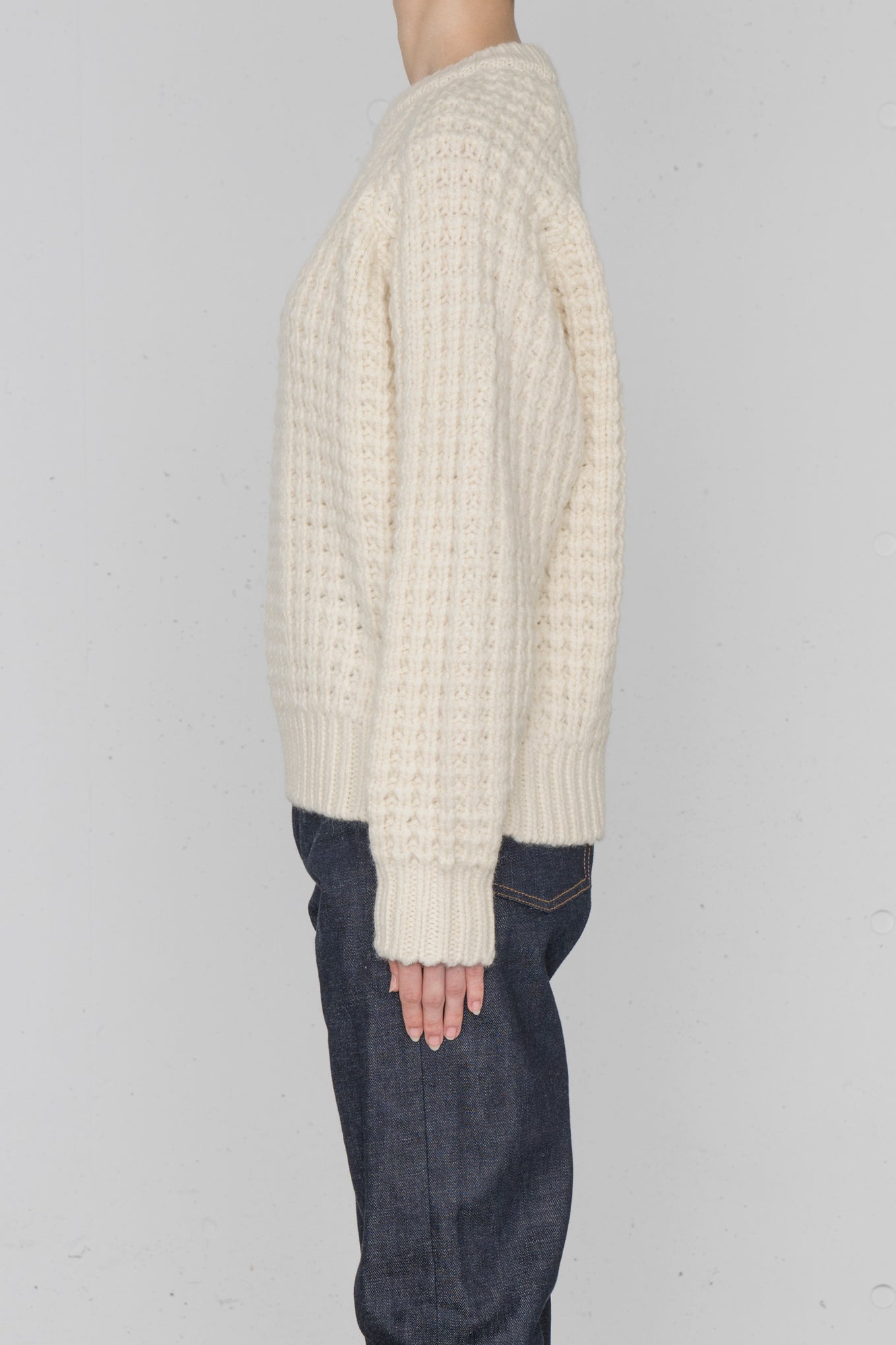 WAFFLE-KNIT SWEATER