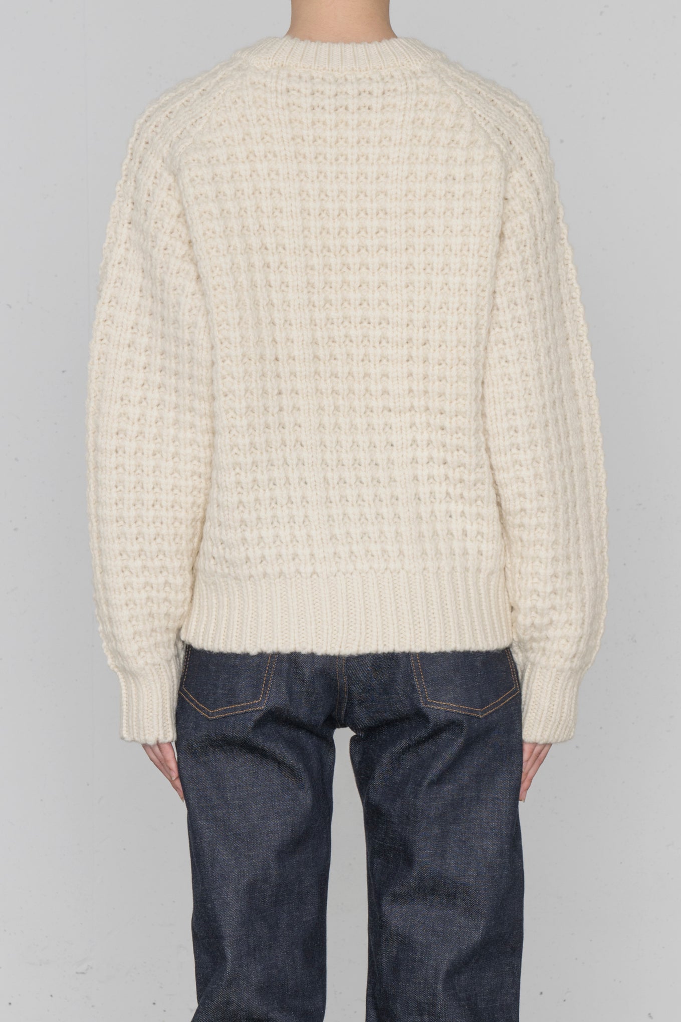 WAFFLE-KNIT SWEATER