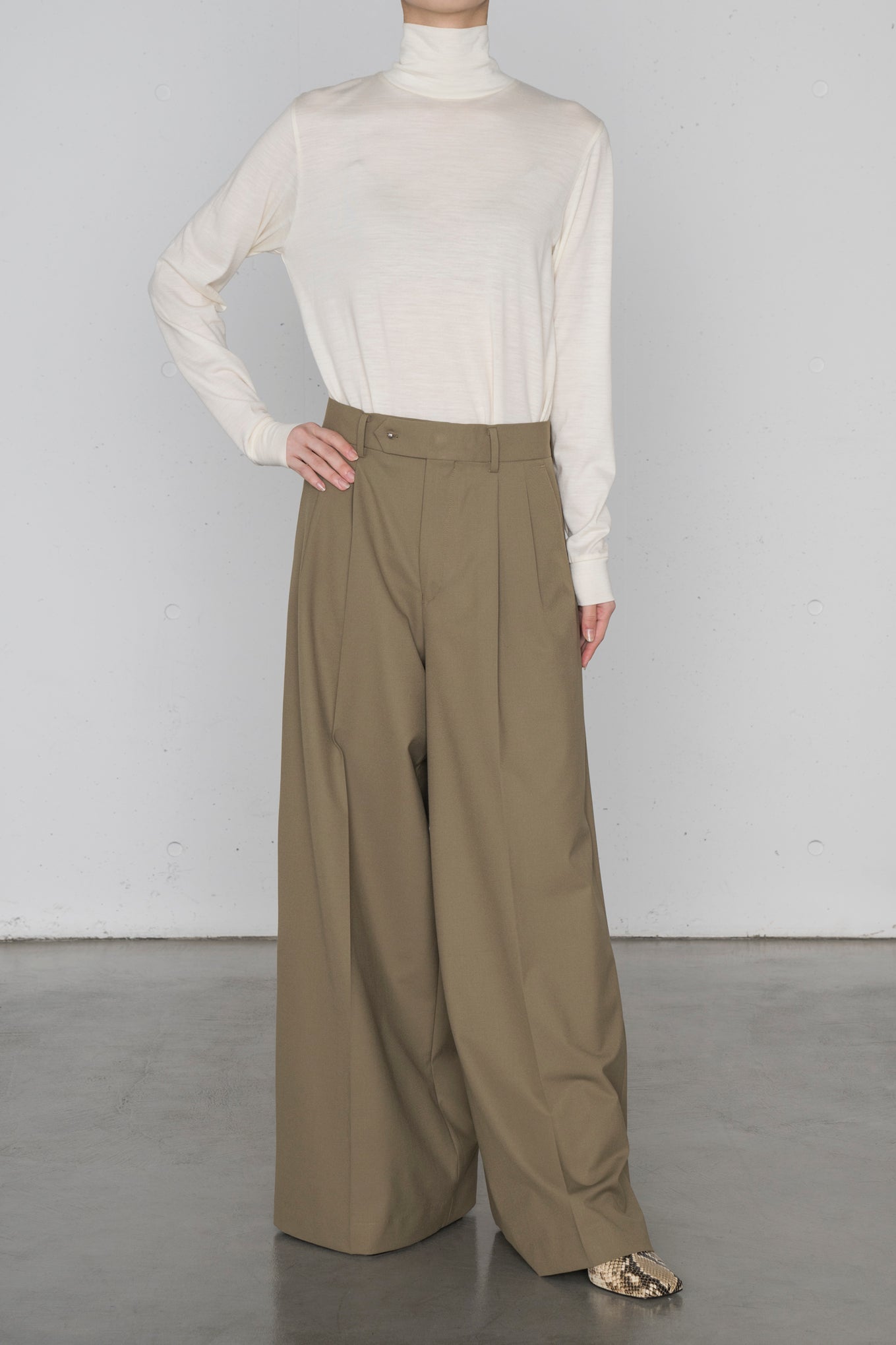 P/R STRETCH WIDE LEG PANTS