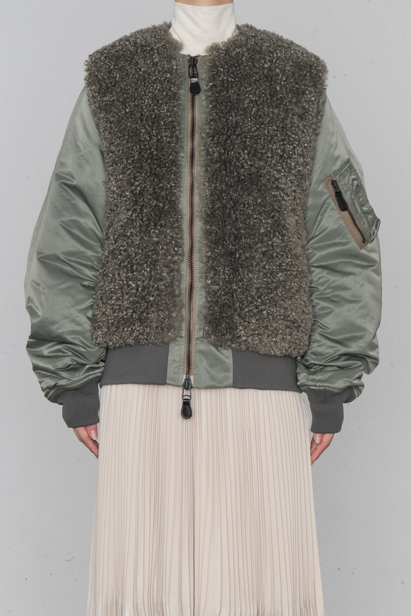 FAUX SHEARLING TYPE MA-1 JACKET