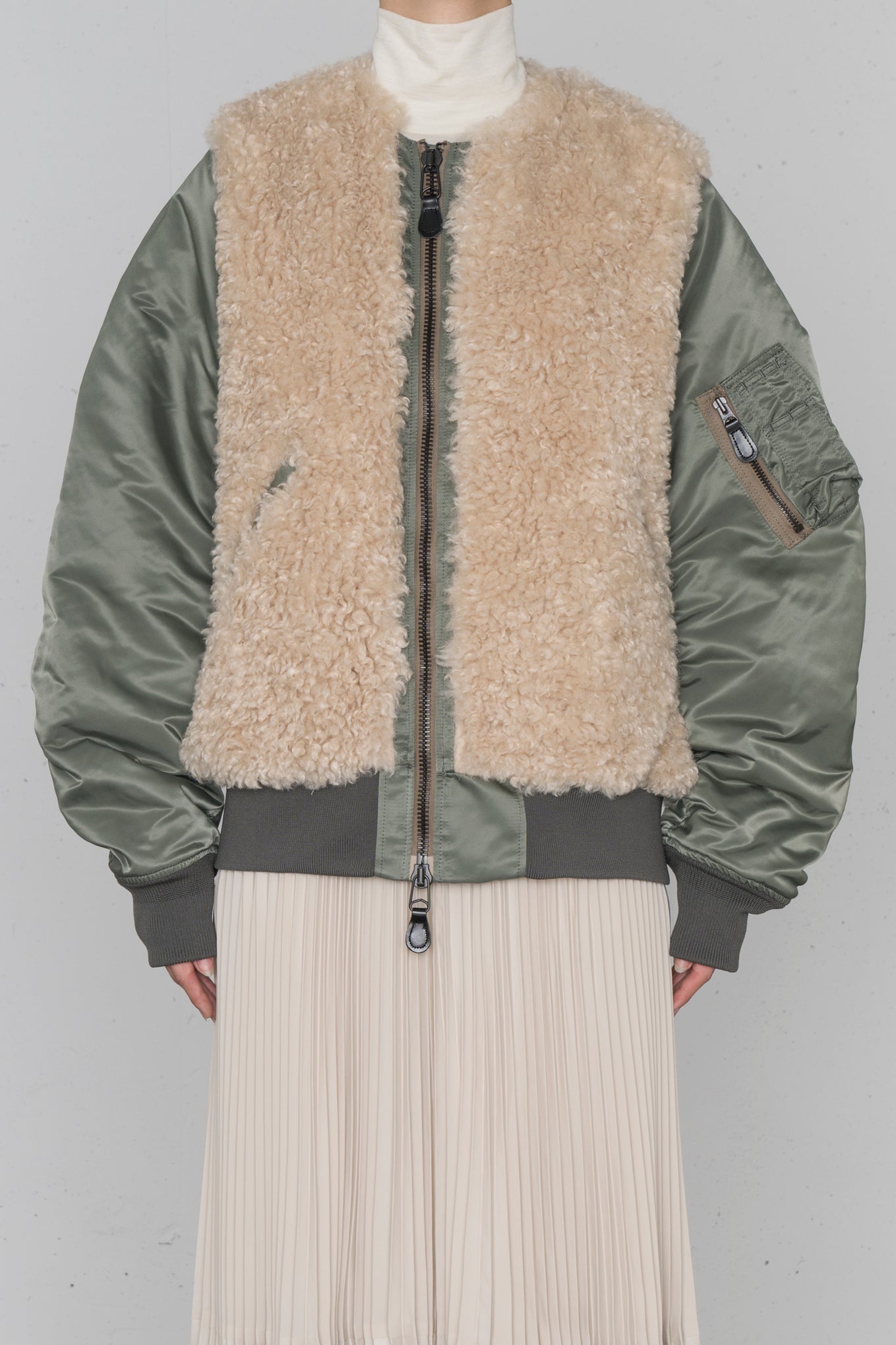 FAUX SHEARLING TYPE MA-1 JACKET