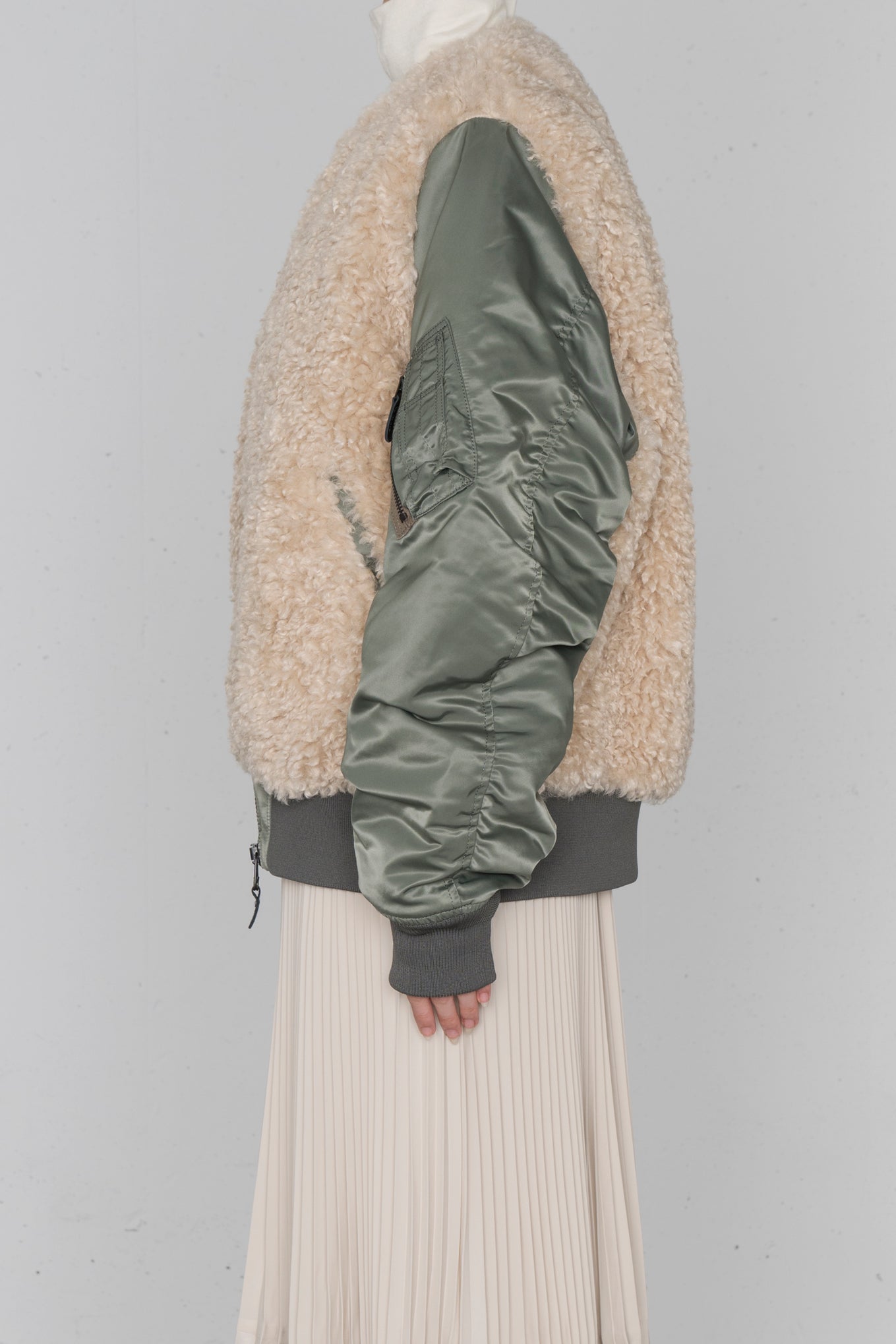 FAUX SHEARLING TYPE MA-1 JACKET