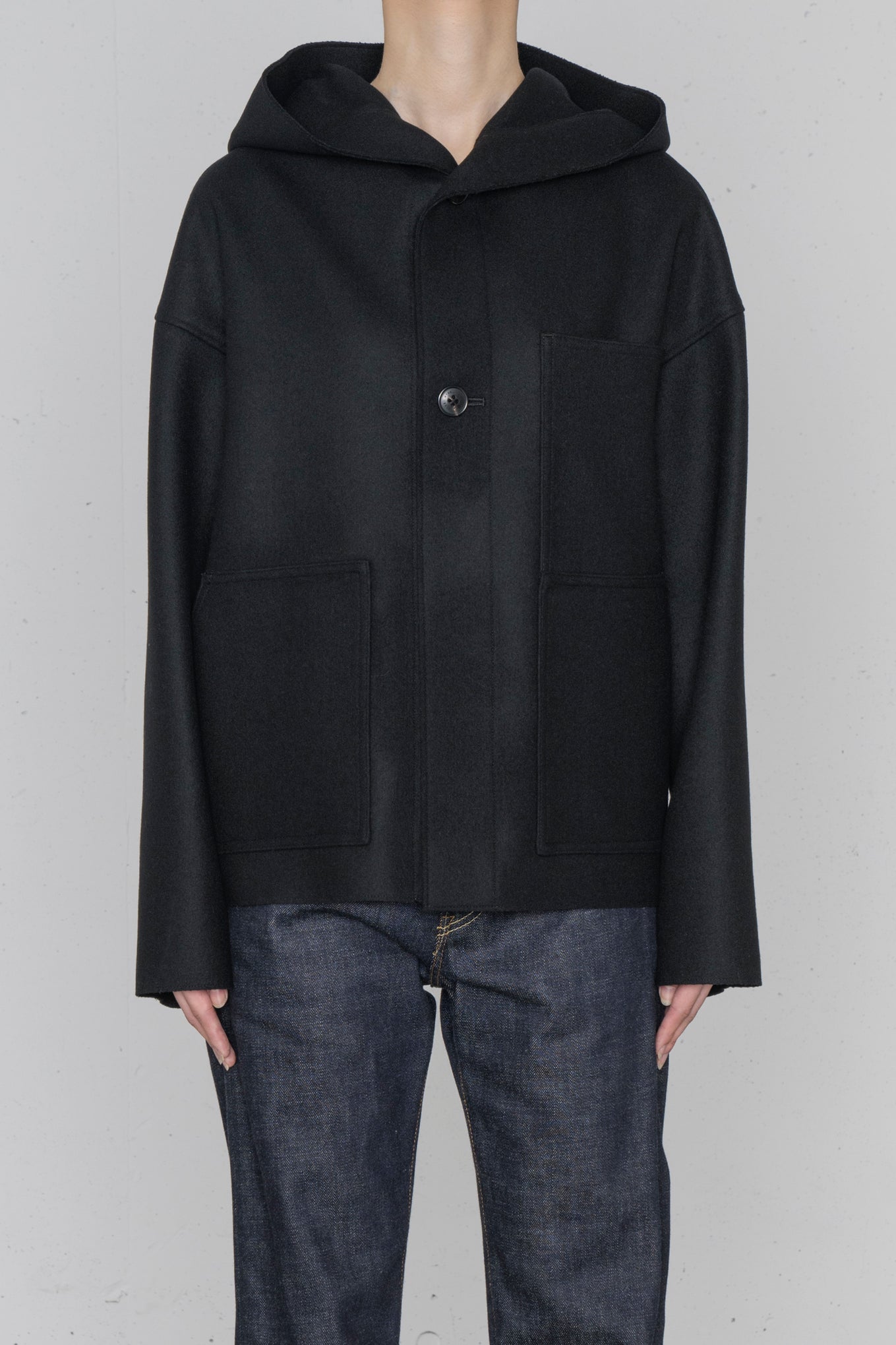 MELTON HOODED WORK JACKET