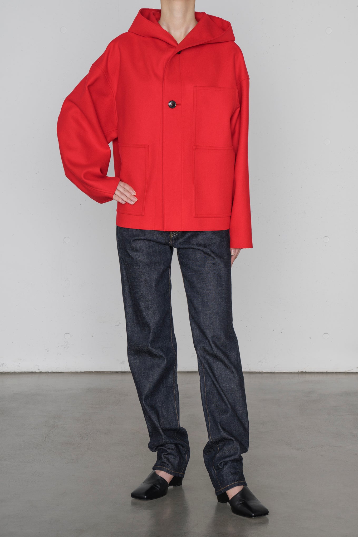 MELTON HOODED WORK JACKET