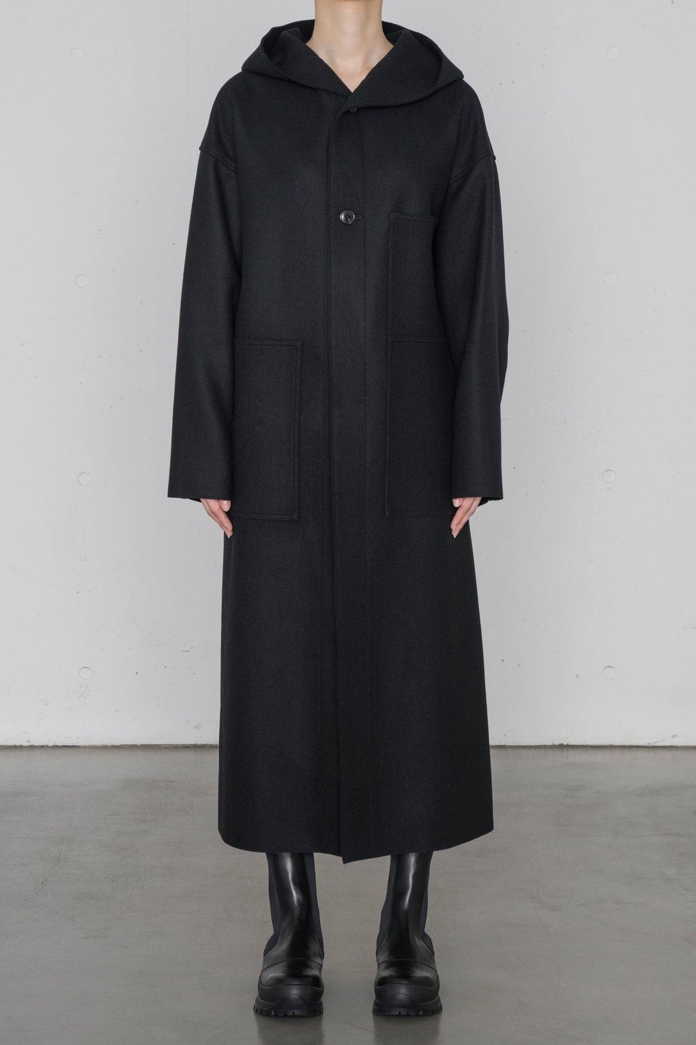 MELTON HOODED WORK COAT