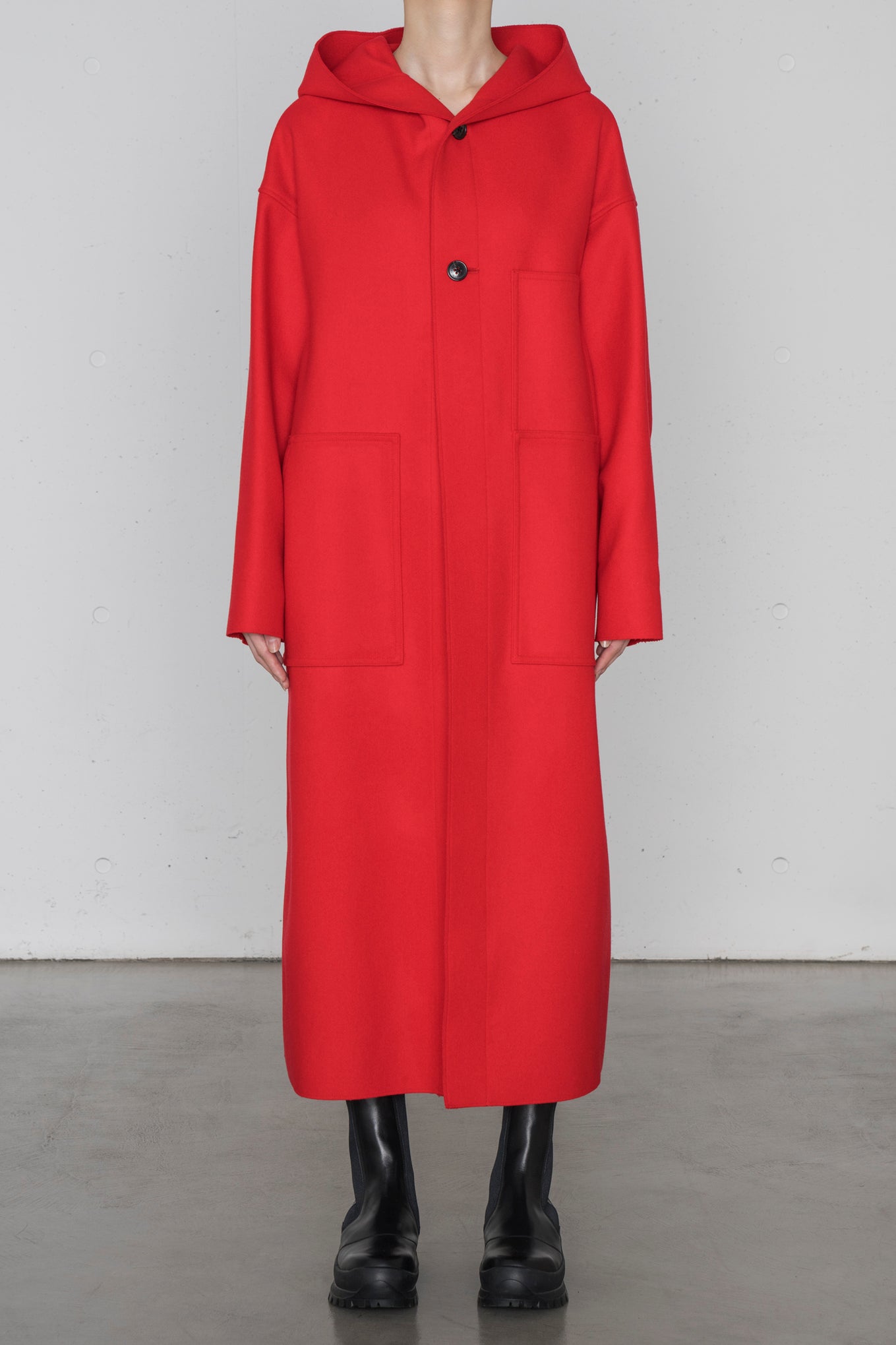 MELTON HOODED WORK COAT