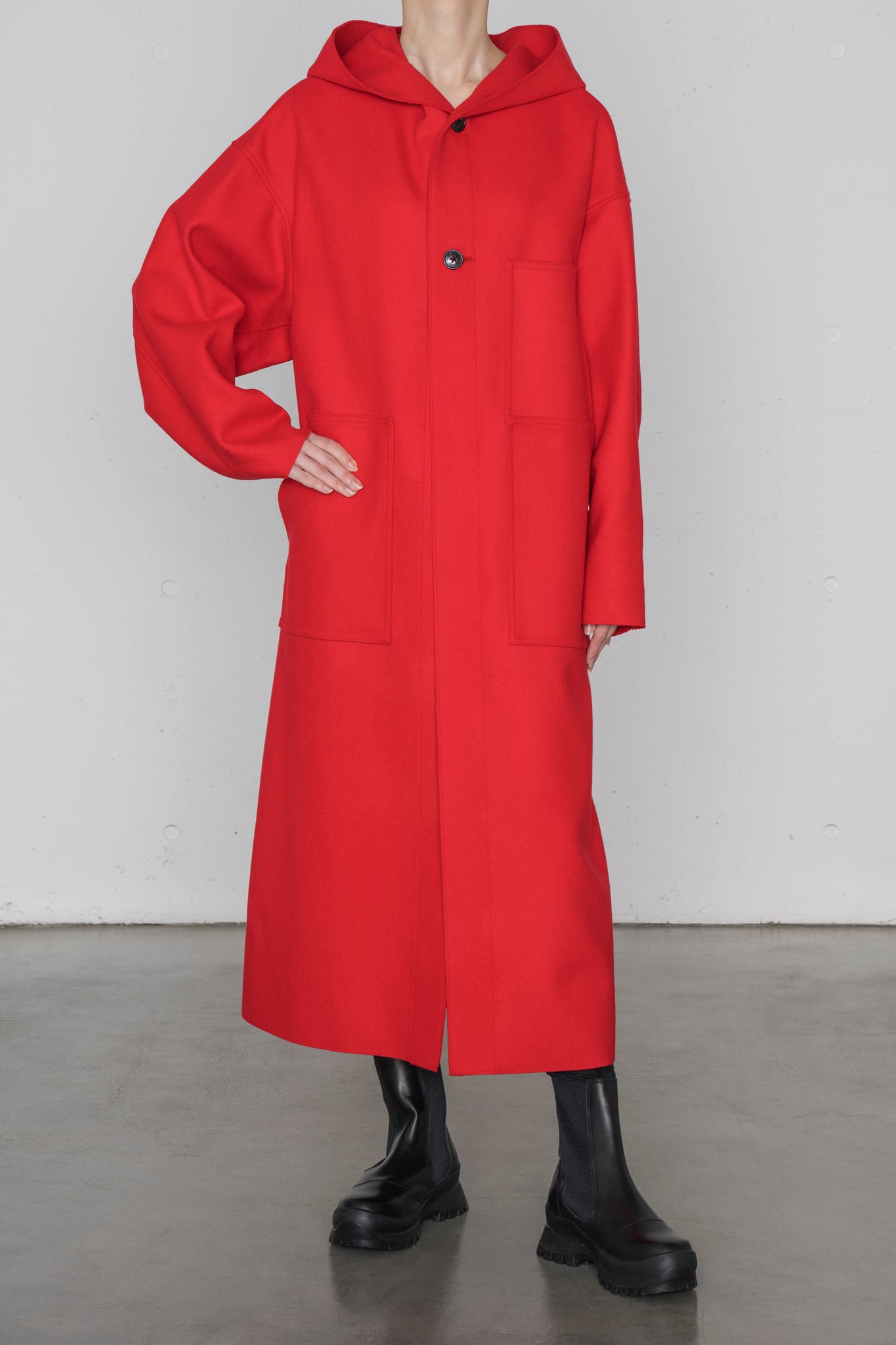 MELTON HOODED WORK COAT