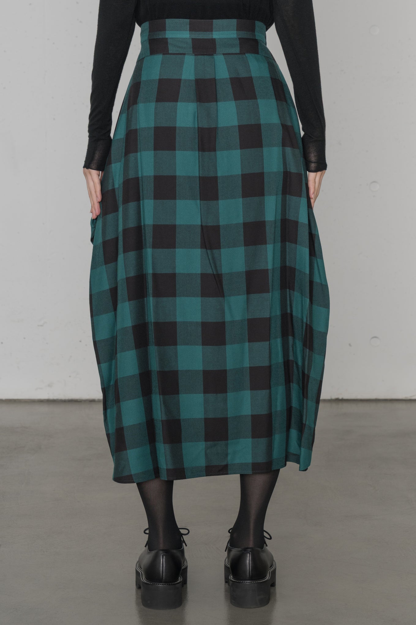 RAYON PLAID SHIRT INSPIRED SKIRT