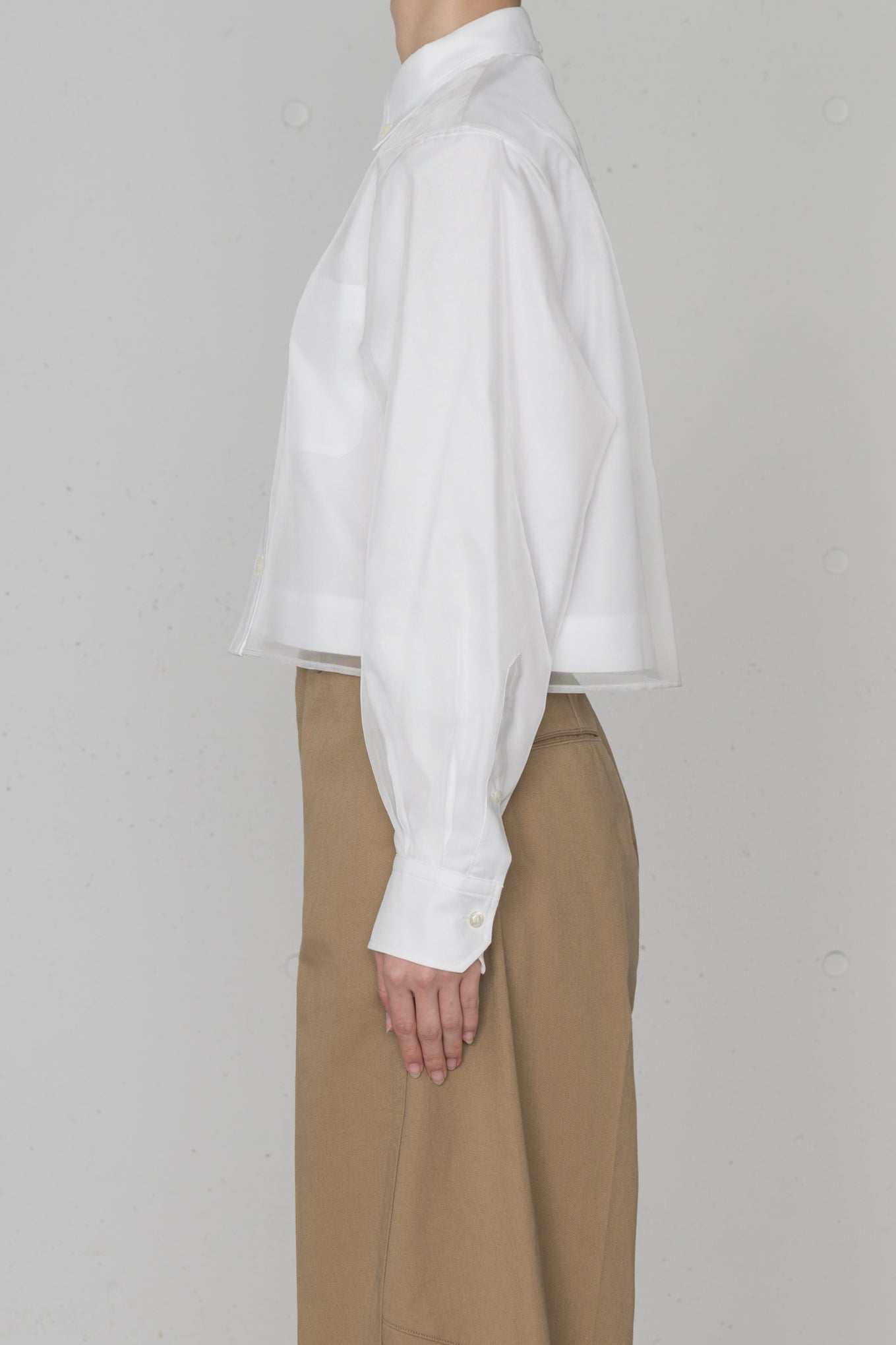 LAYERED OXFORD SHEER SHIRT