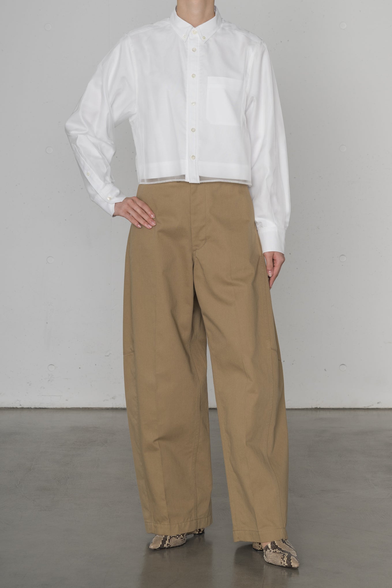 LAYERED OXFORD SHEER SHIRT