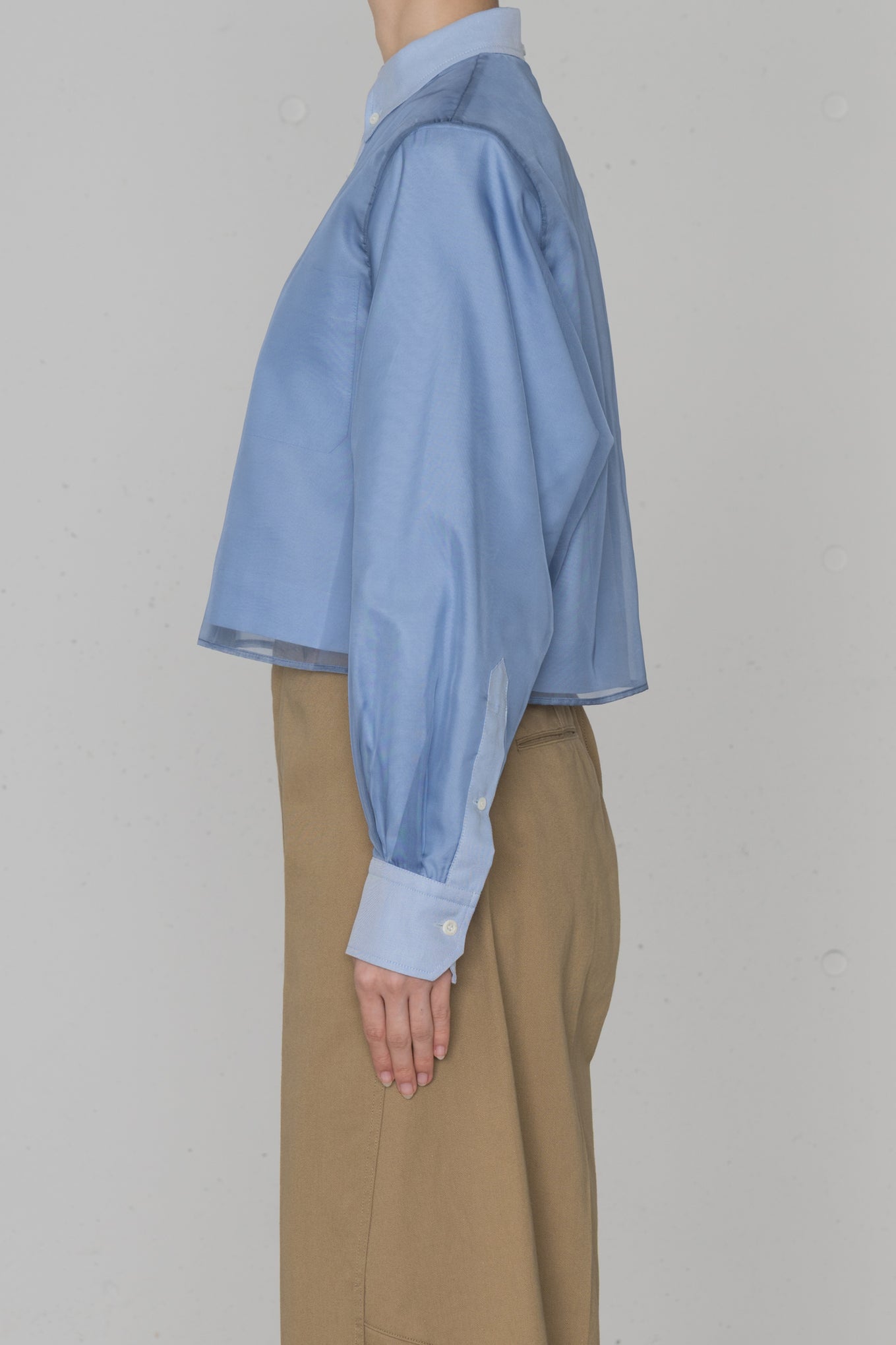 LAYERED OXFORD SHEER SHIRT