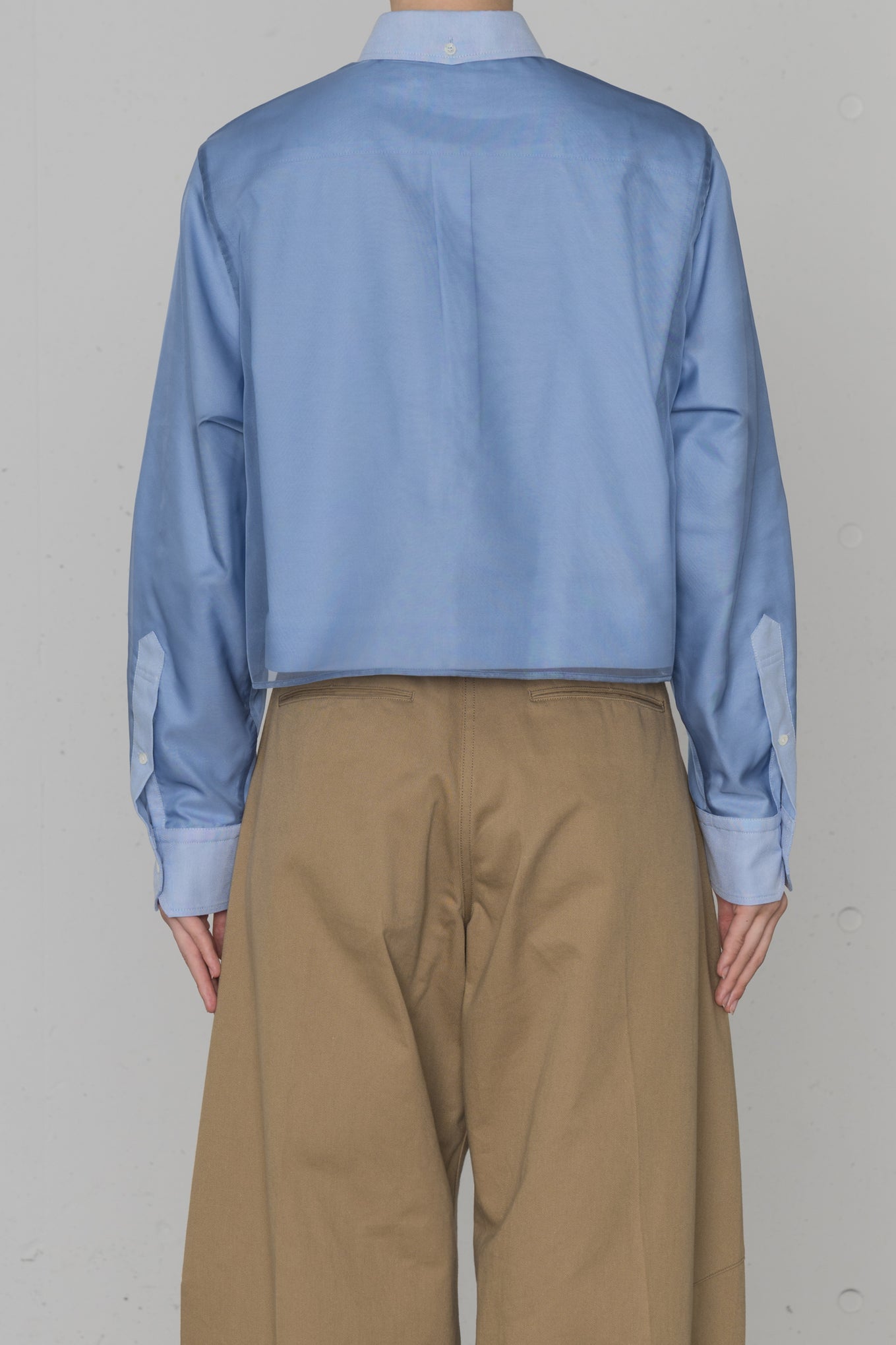 LAYERED OXFORD SHEER SHIRT