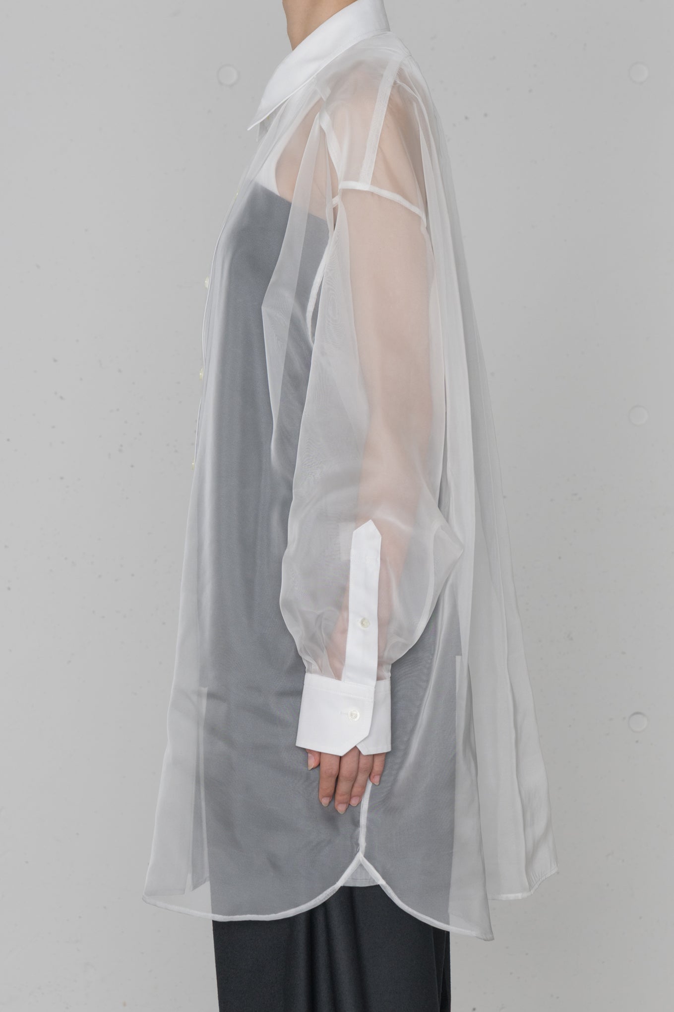 OXFORD SHIRT WITH SHEER DETAILING